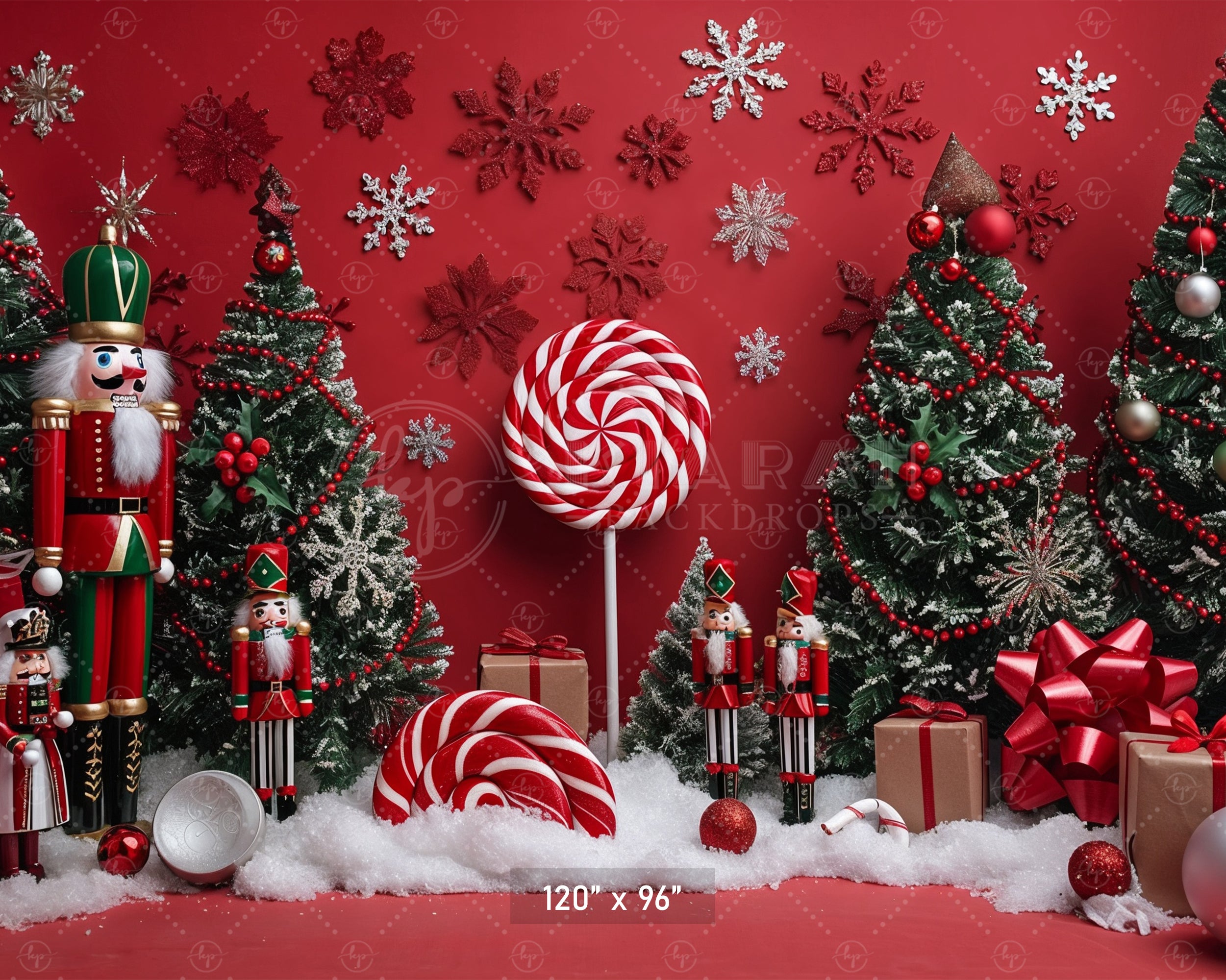 Nutcracker Candy Wonderland Christmas Backdrop