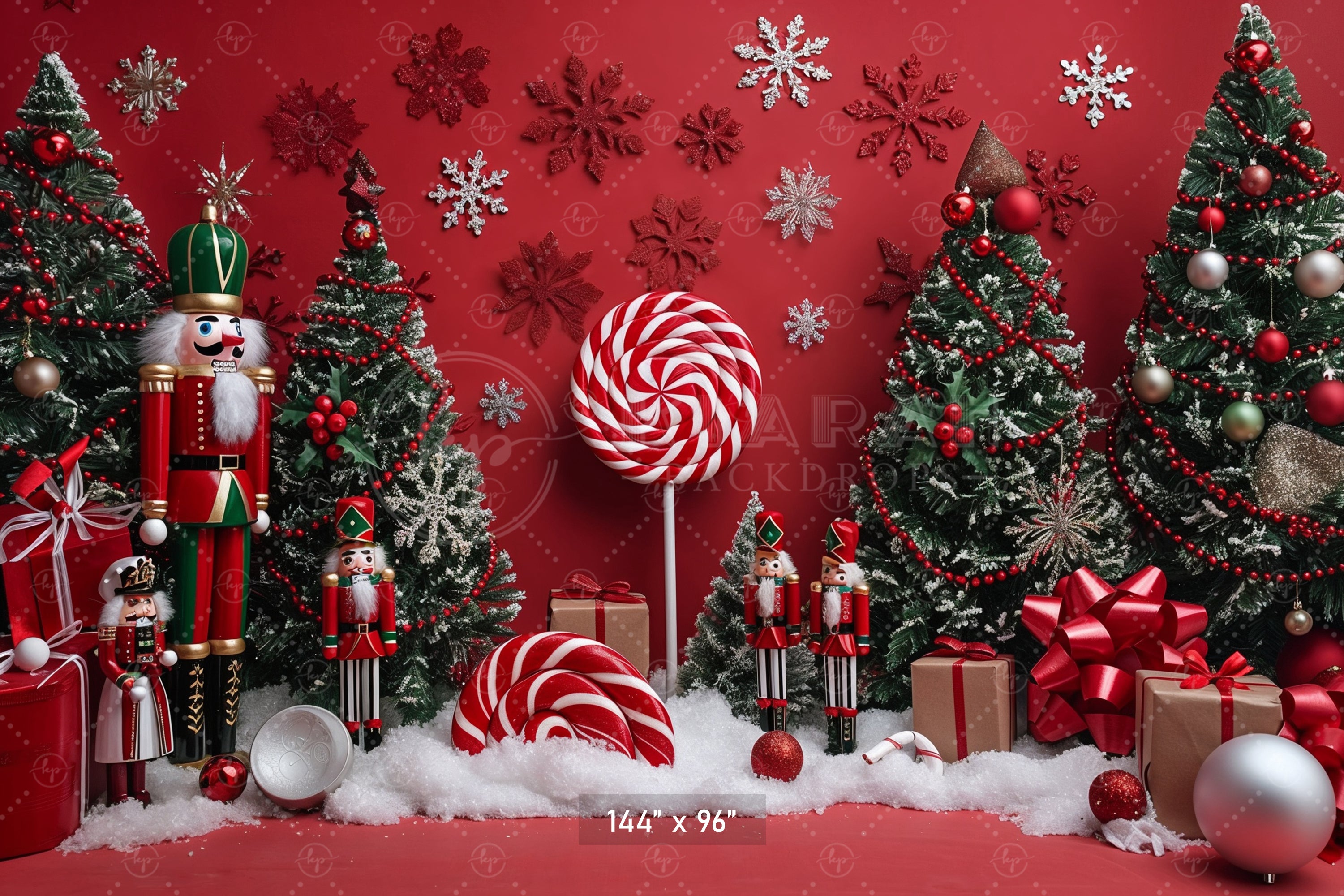 Nutcracker Candy Wonderland Christmas Backdrop