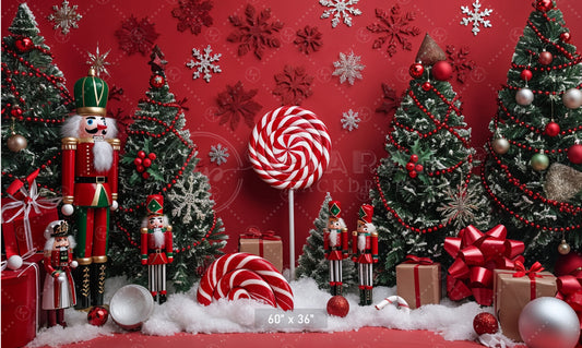 Nutcracker Candy Wonderland Christmas Backdrop