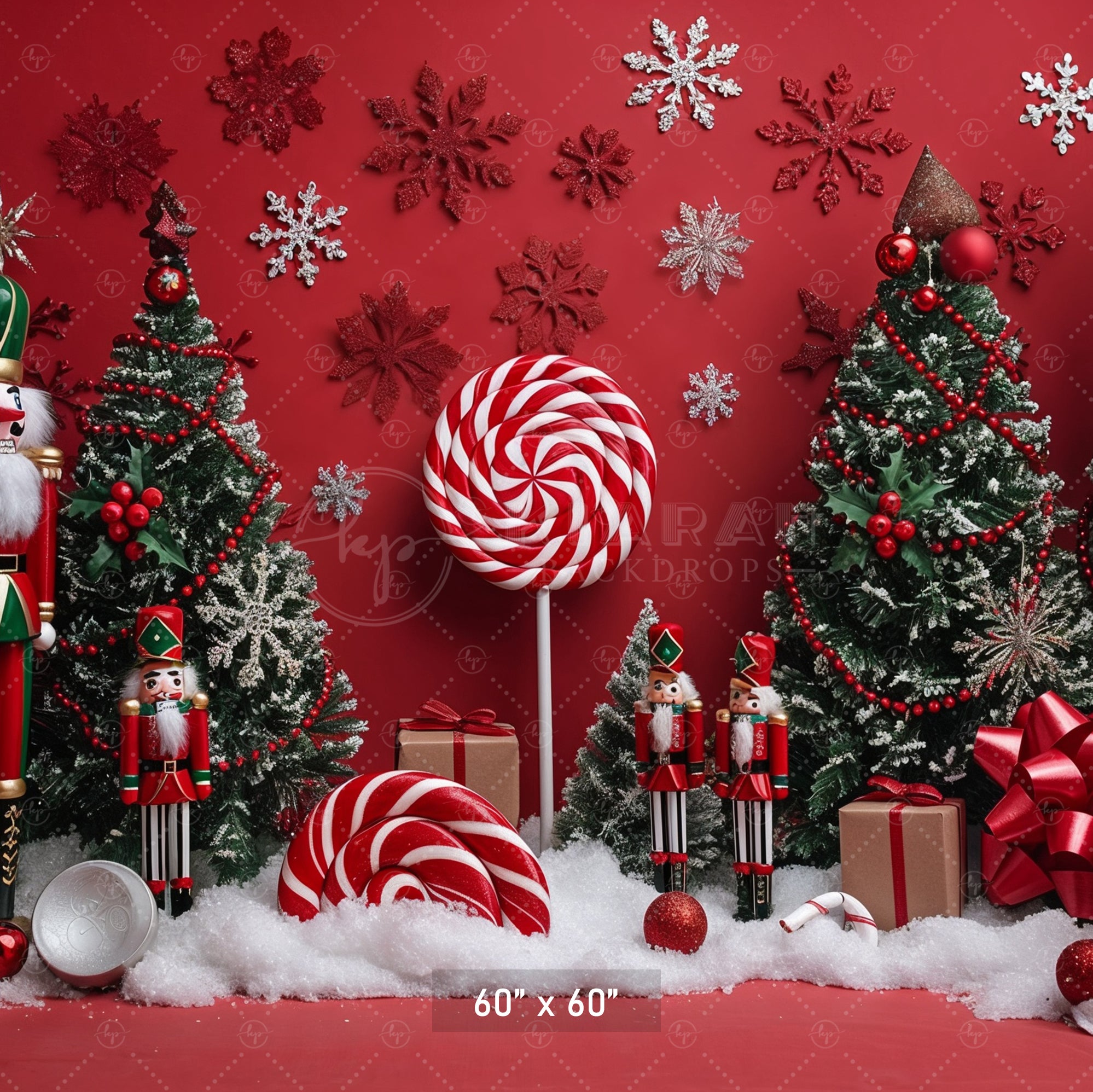 Nutcracker Candy Wonderland Christmas Backdrop