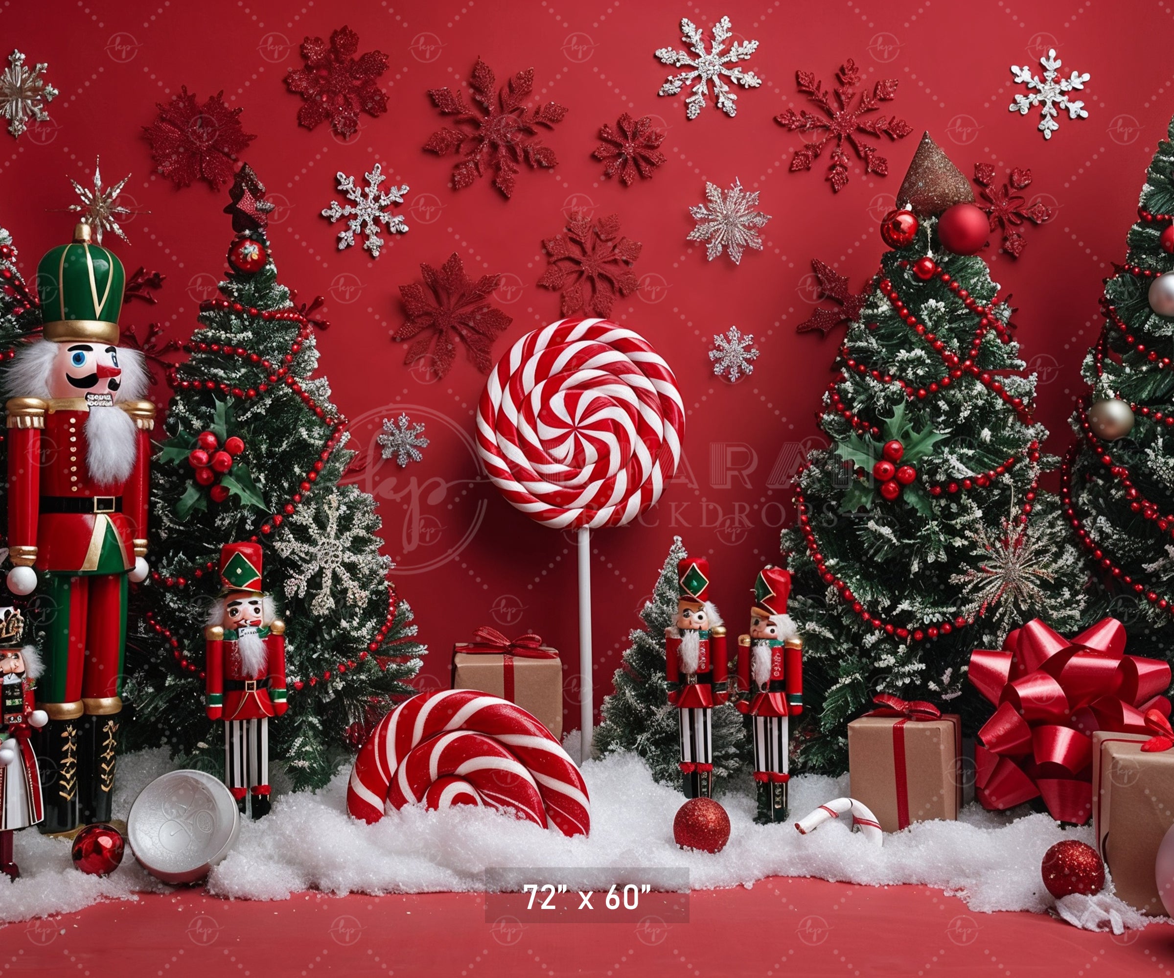 Nutcracker Candy Wonderland Christmas Backdrop