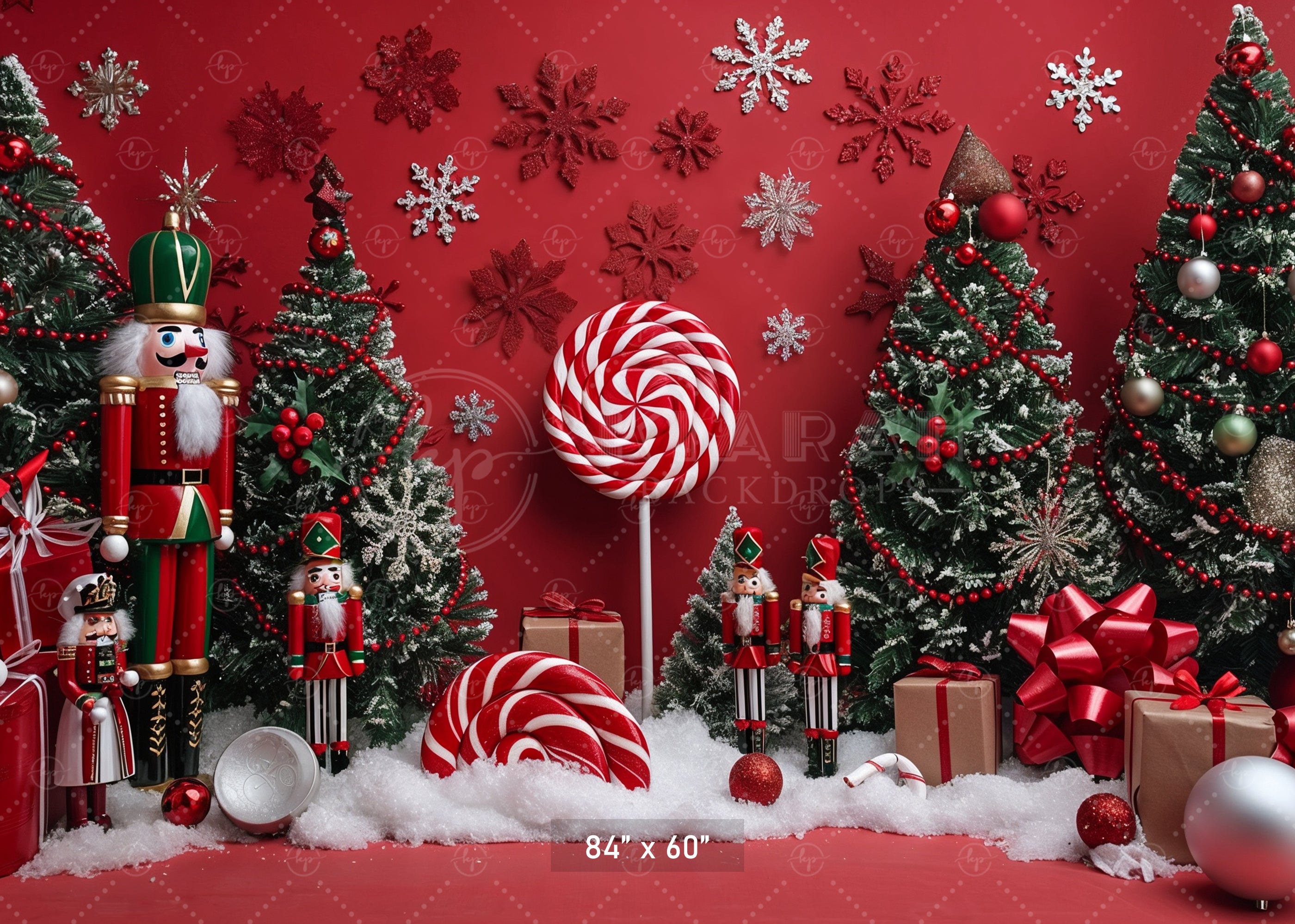 Nutcracker Candy Wonderland Christmas Backdrop