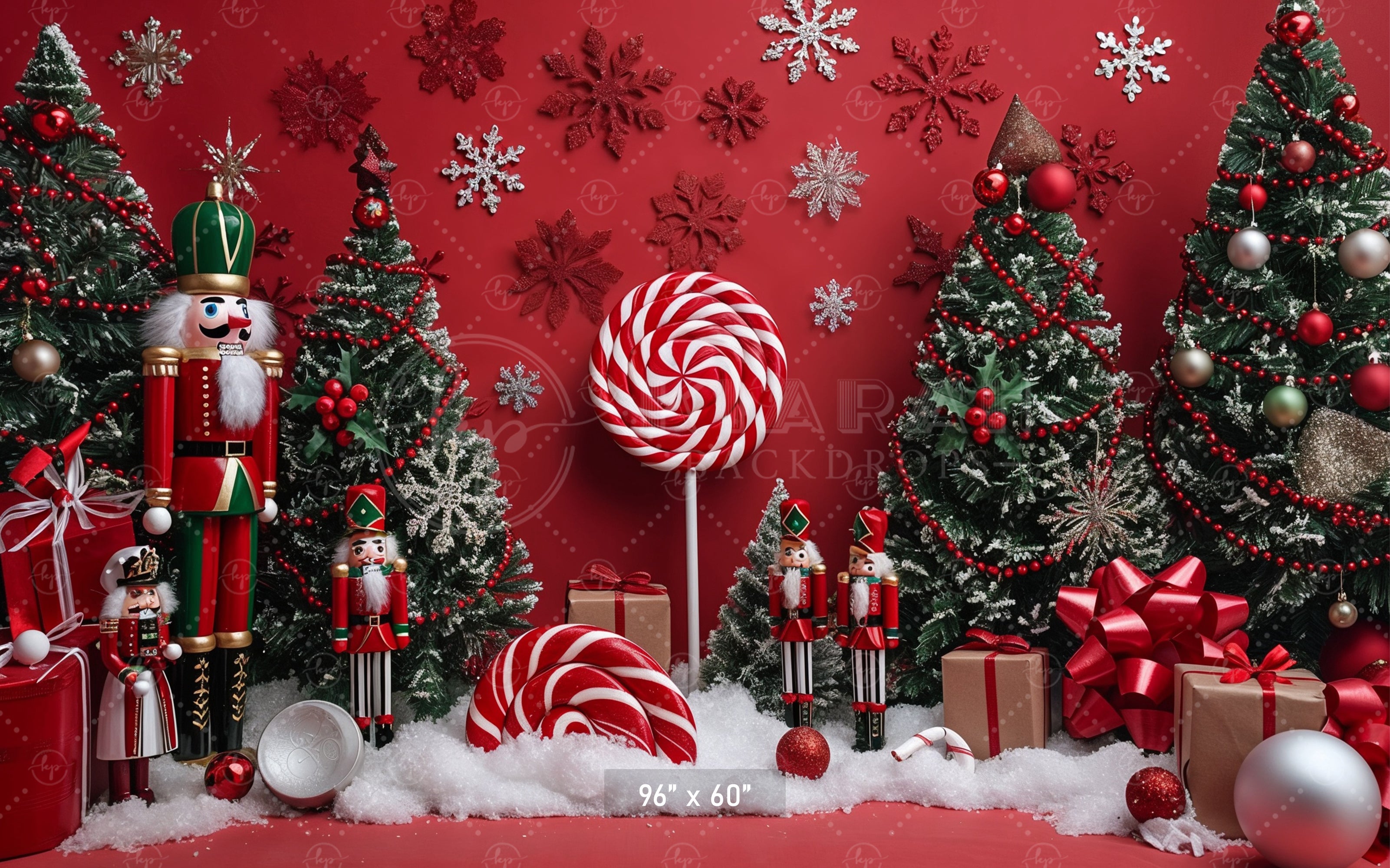 Nutcracker Candy Wonderland Christmas Backdrop