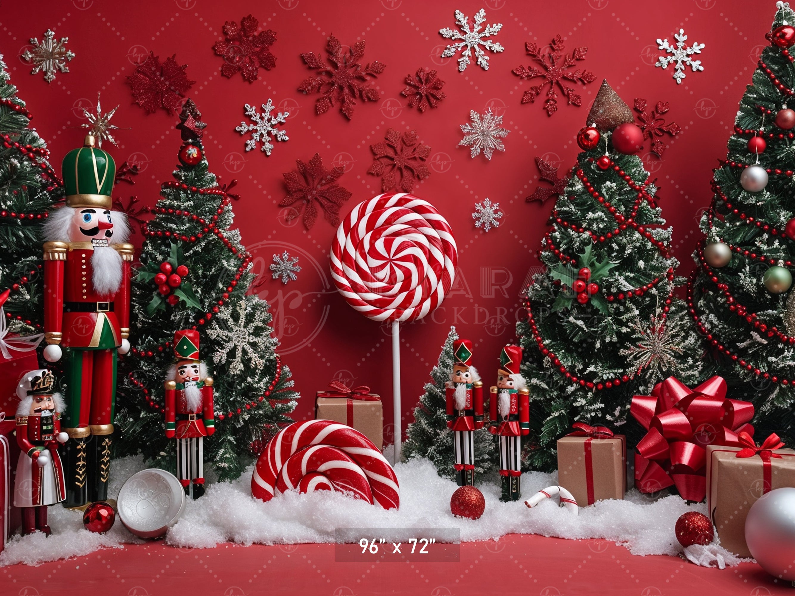 Nutcracker Candy Wonderland Christmas Backdrop