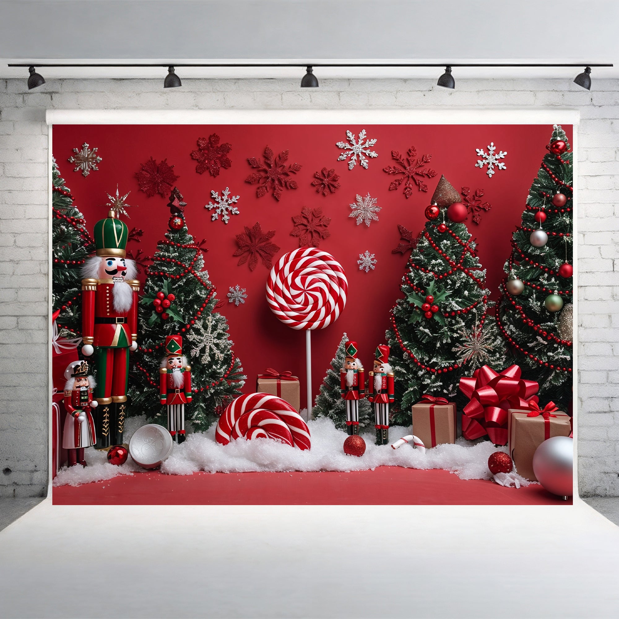 Nutcracker Candy Wonderland Christmas Backdrop