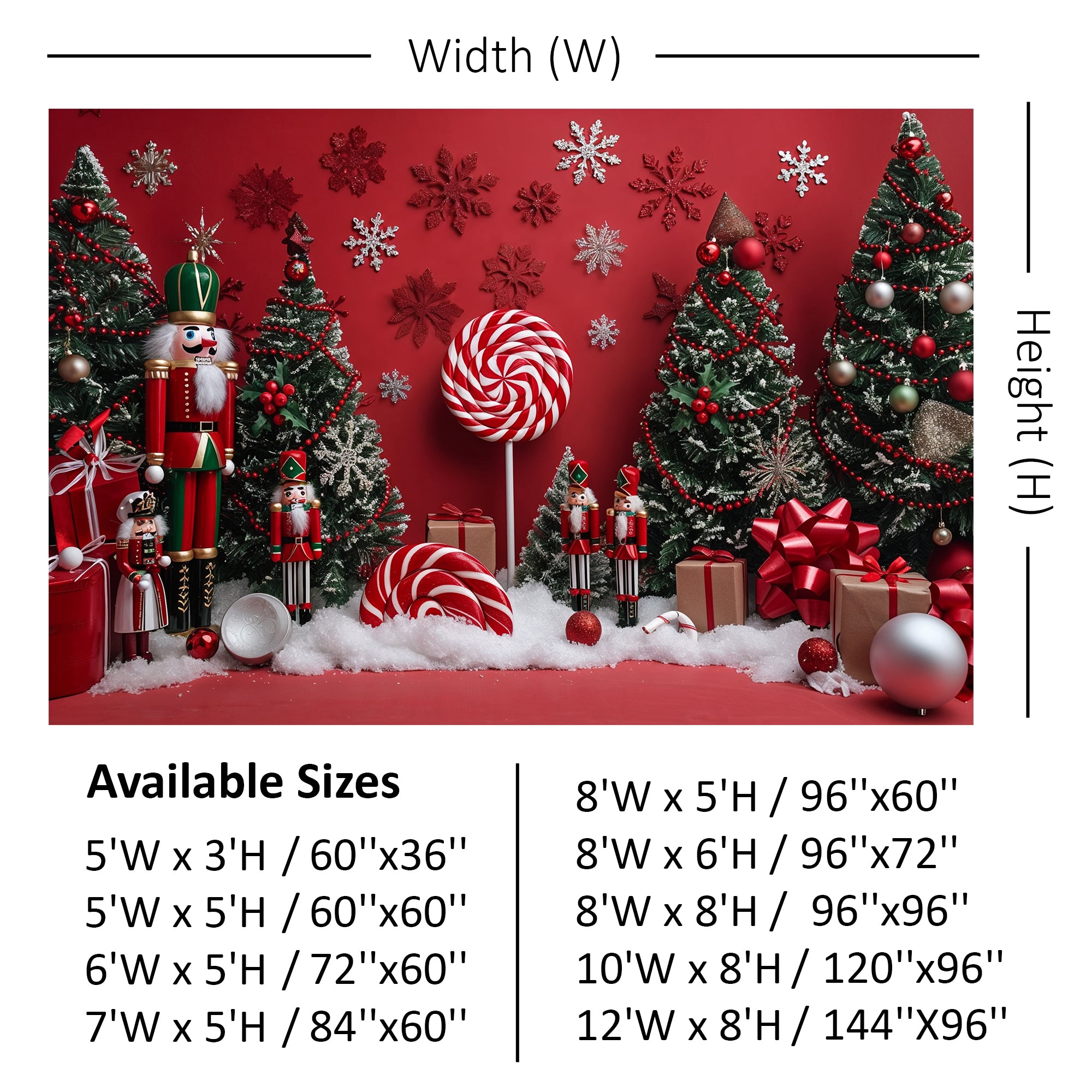 Nutcracker Candy Wonderland Christmas Backdrop