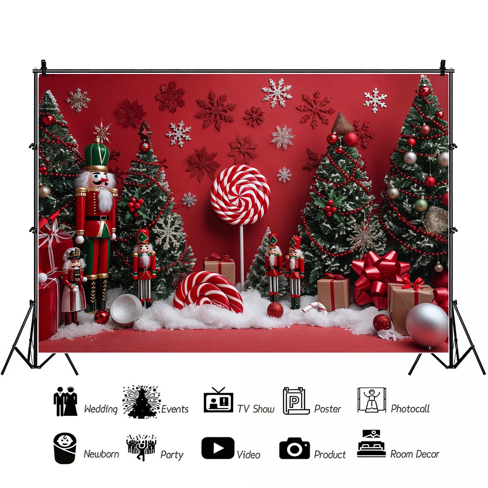 Nutcracker Candy Wonderland Christmas Backdrop