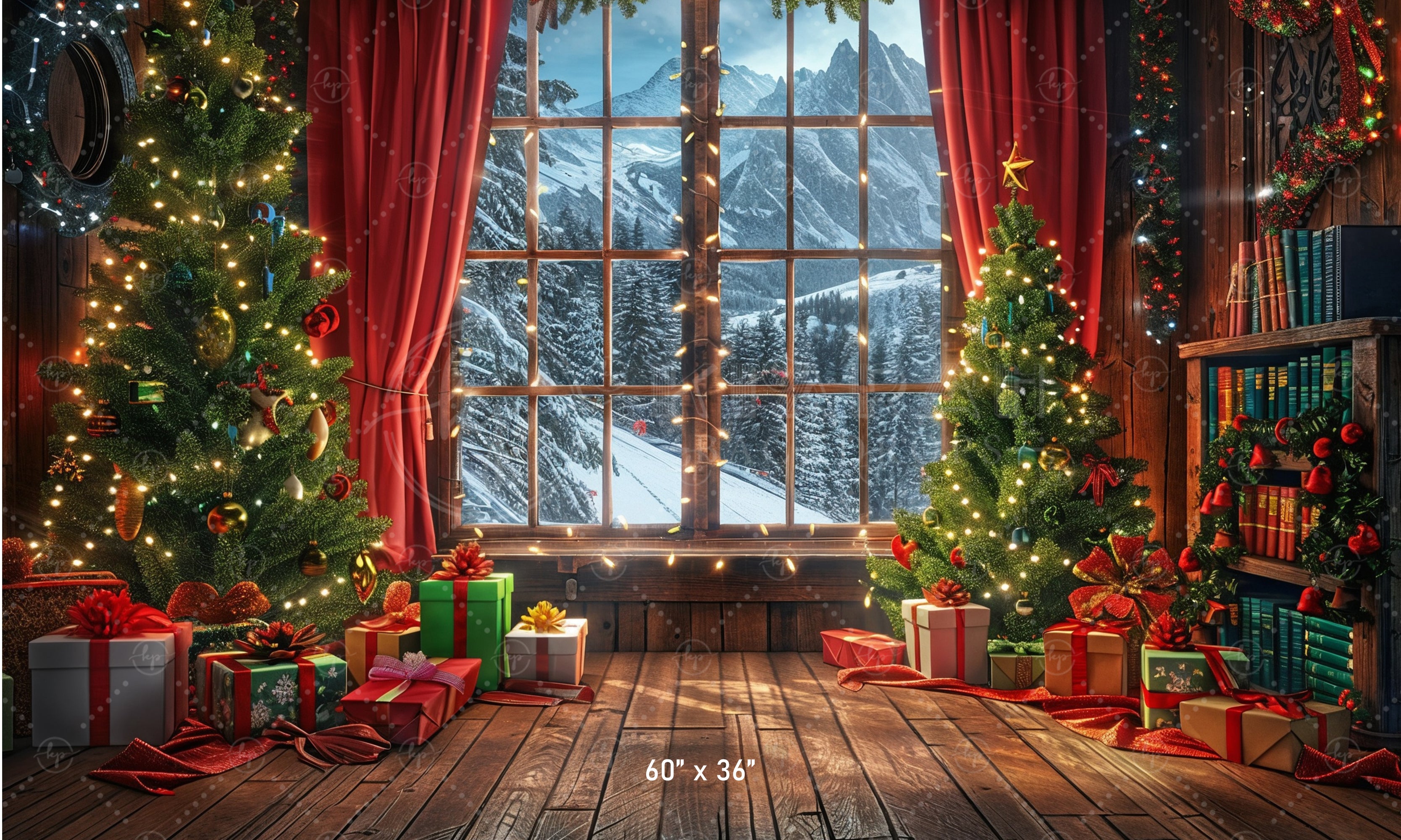 Festive Holiday Cabin with Mountain View Backdrop