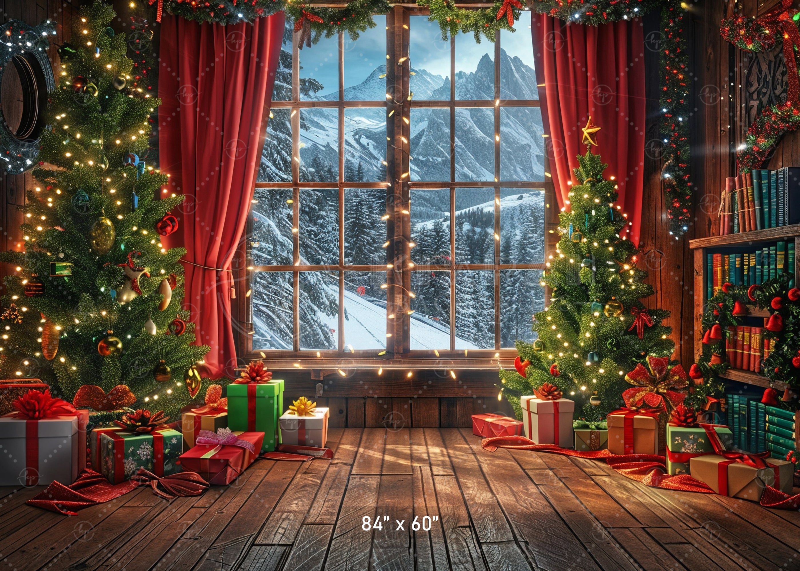 Festive Holiday Cabin with Mountain View Backdrop