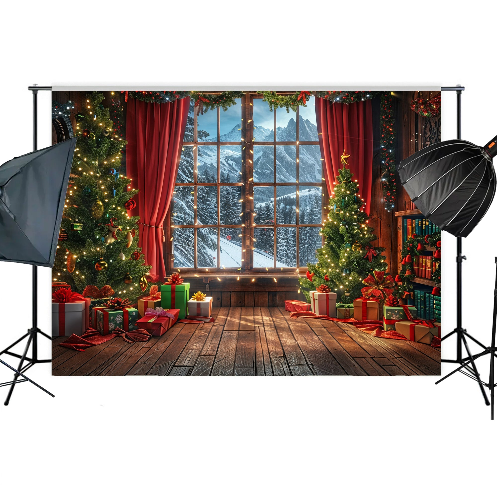 Festive Holiday Cabin with Mountain View Backdrop