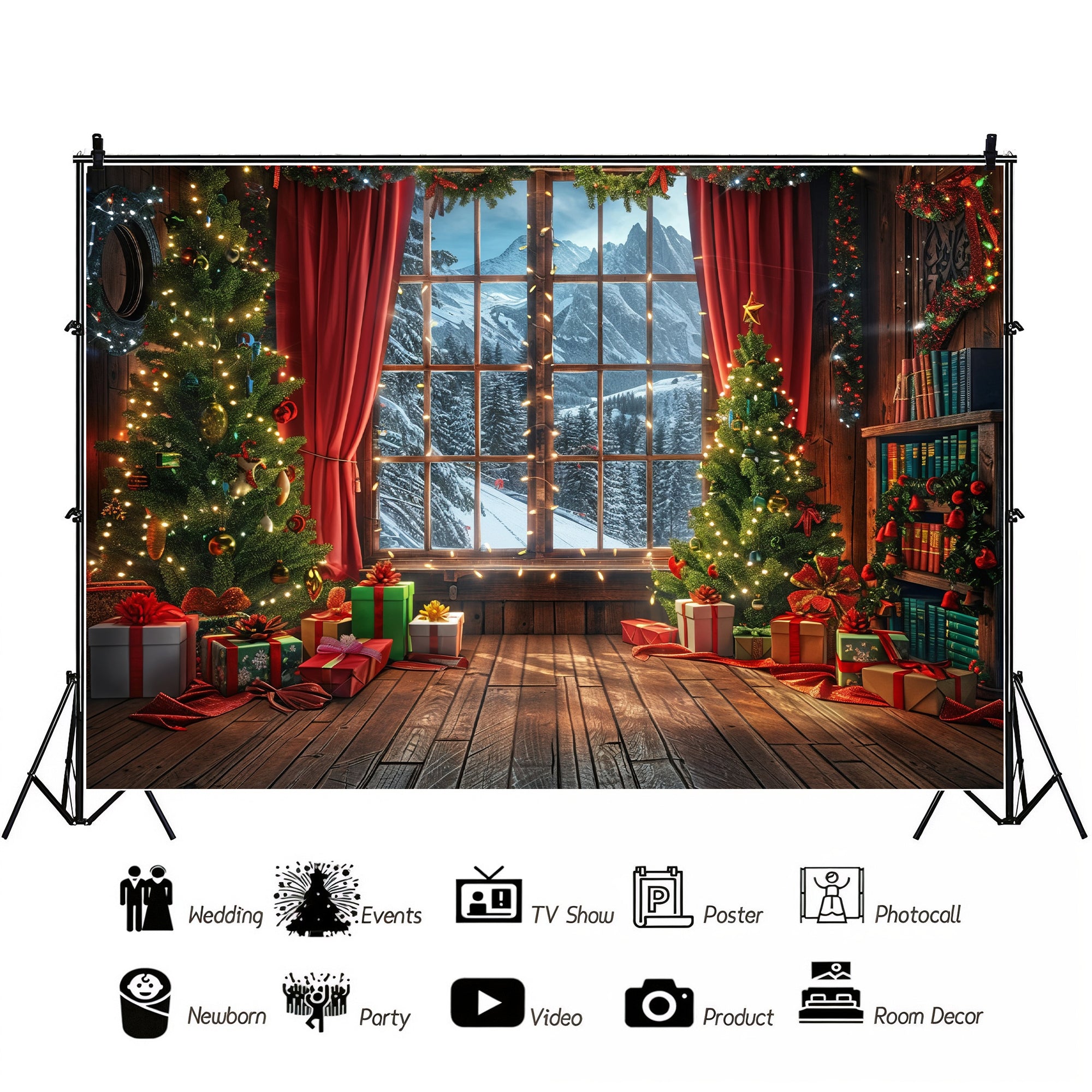 Festive Holiday Cabin with Mountain View Backdrop