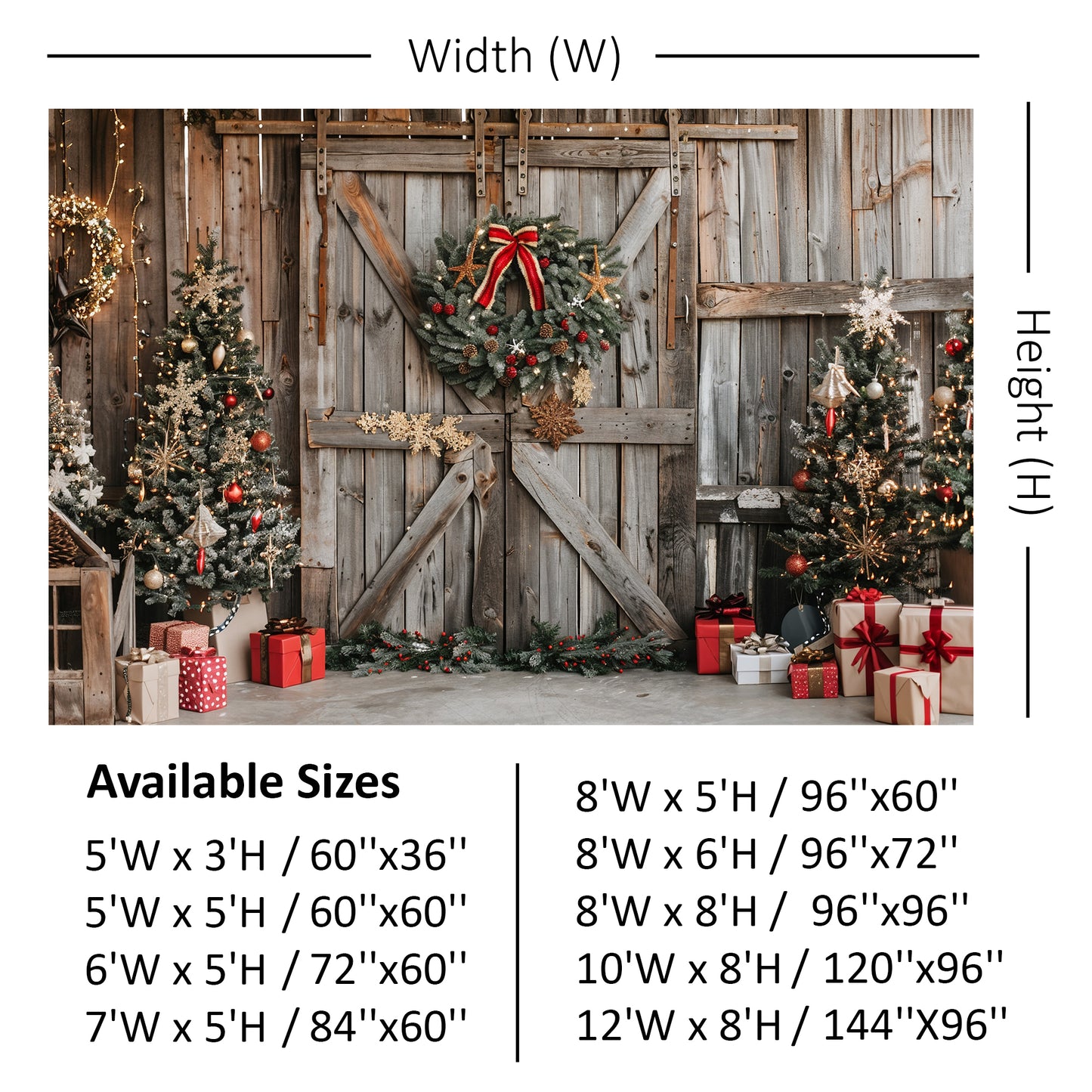 Rustic Christmas Barn Door Backdrop