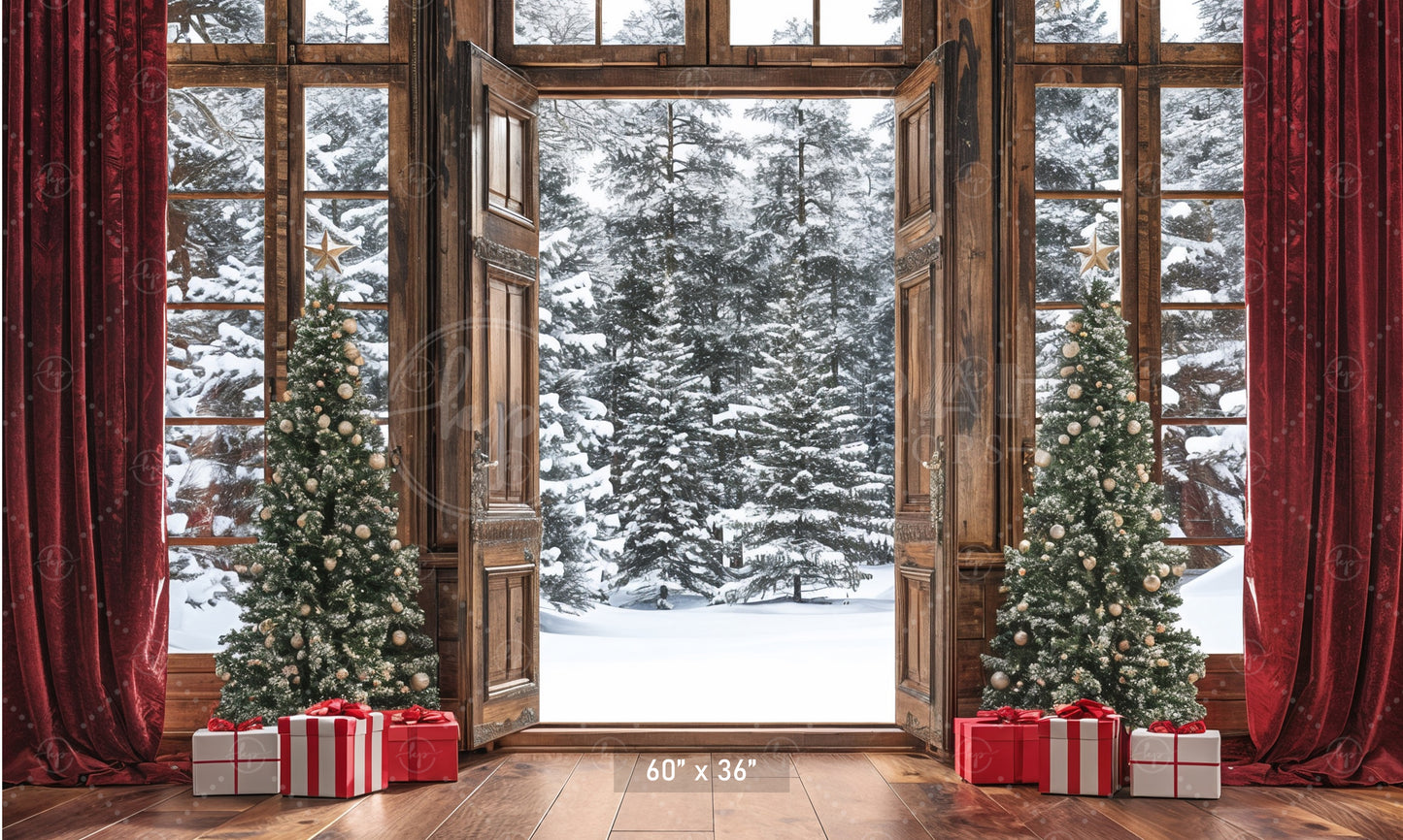 Festive Winter Wonderland Door & Window Backdrop