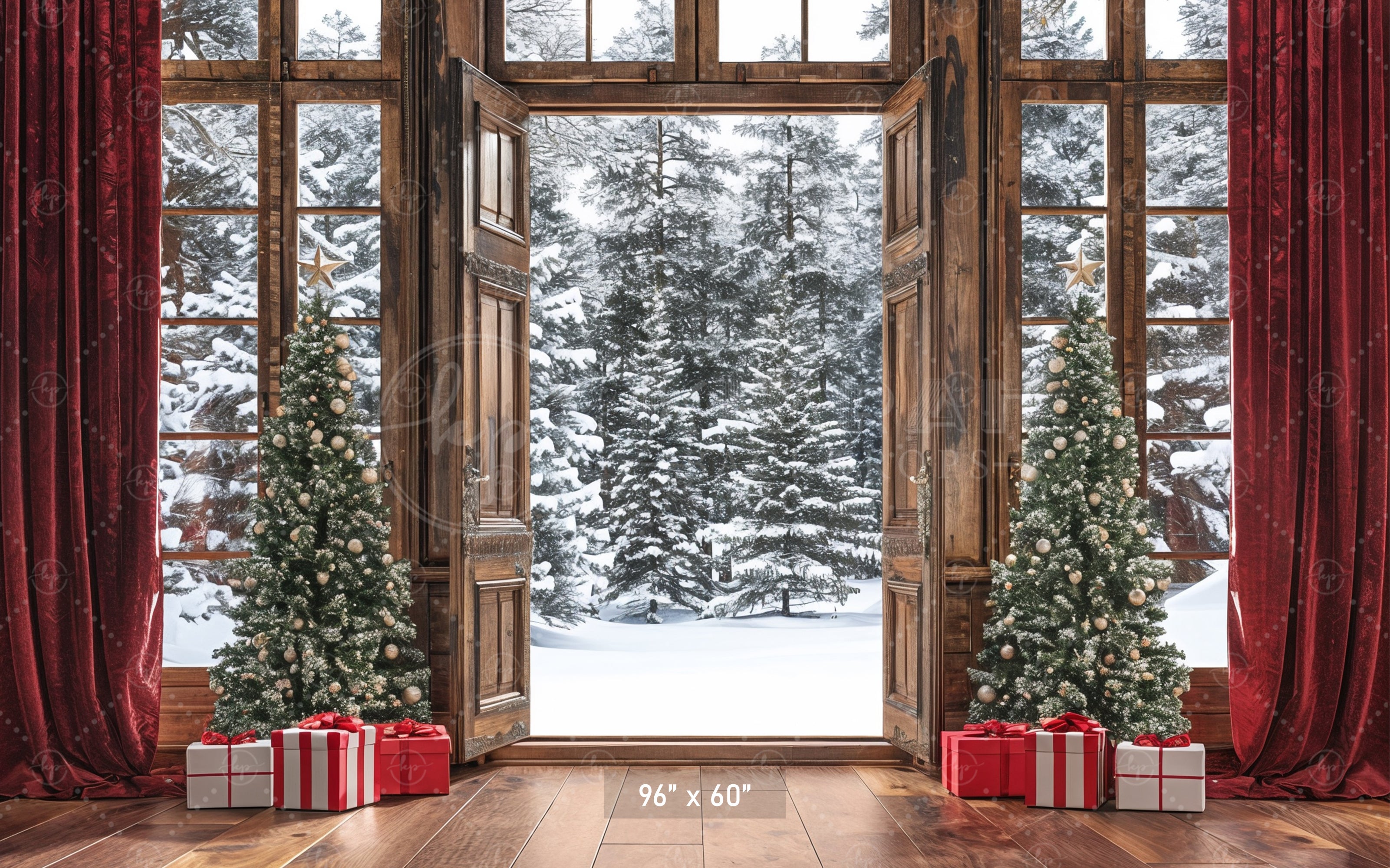 Festive Winter Wonderland Door & Window Backdrop