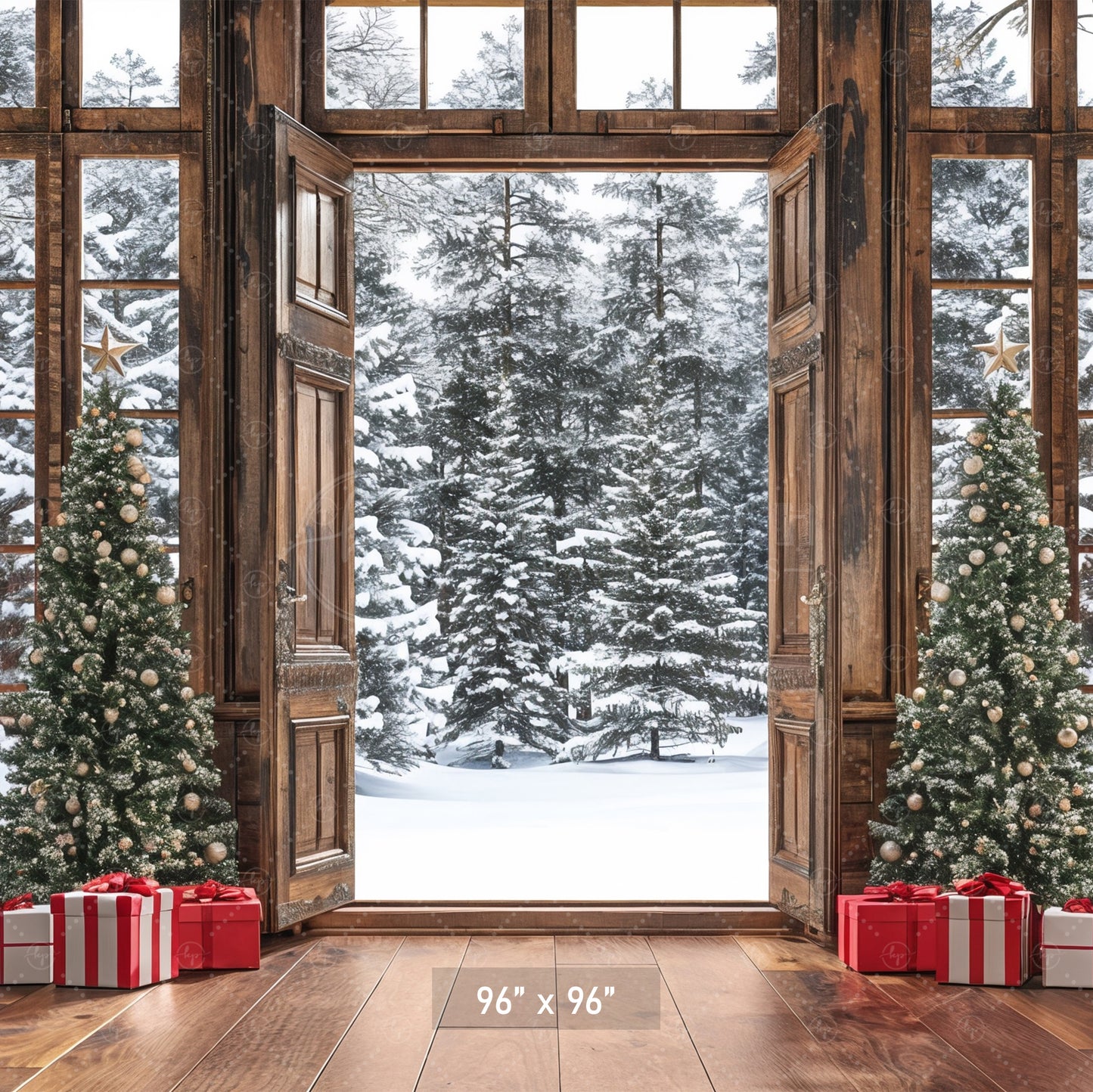 Festive Winter Wonderland Door & Window Backdrop