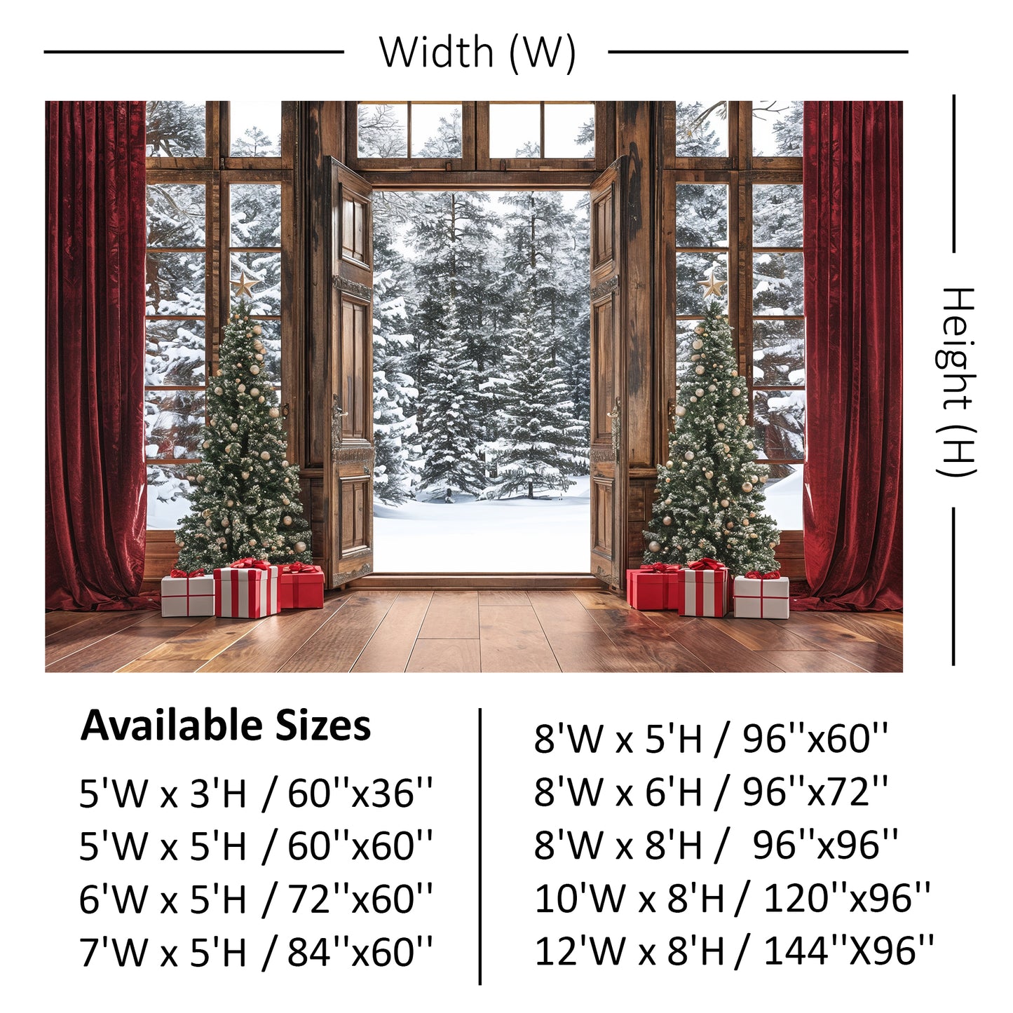 Festive Winter Wonderland Door & Window Backdrop