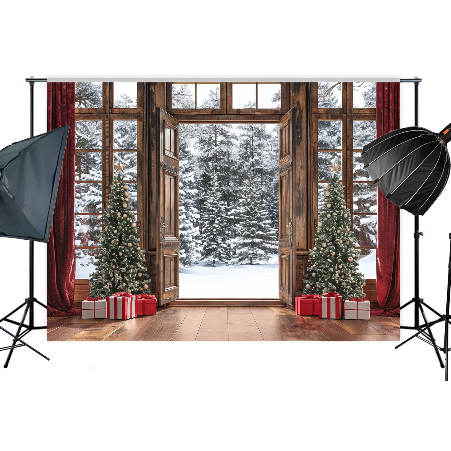 Festive Winter Wonderland Door & Window Backdrop