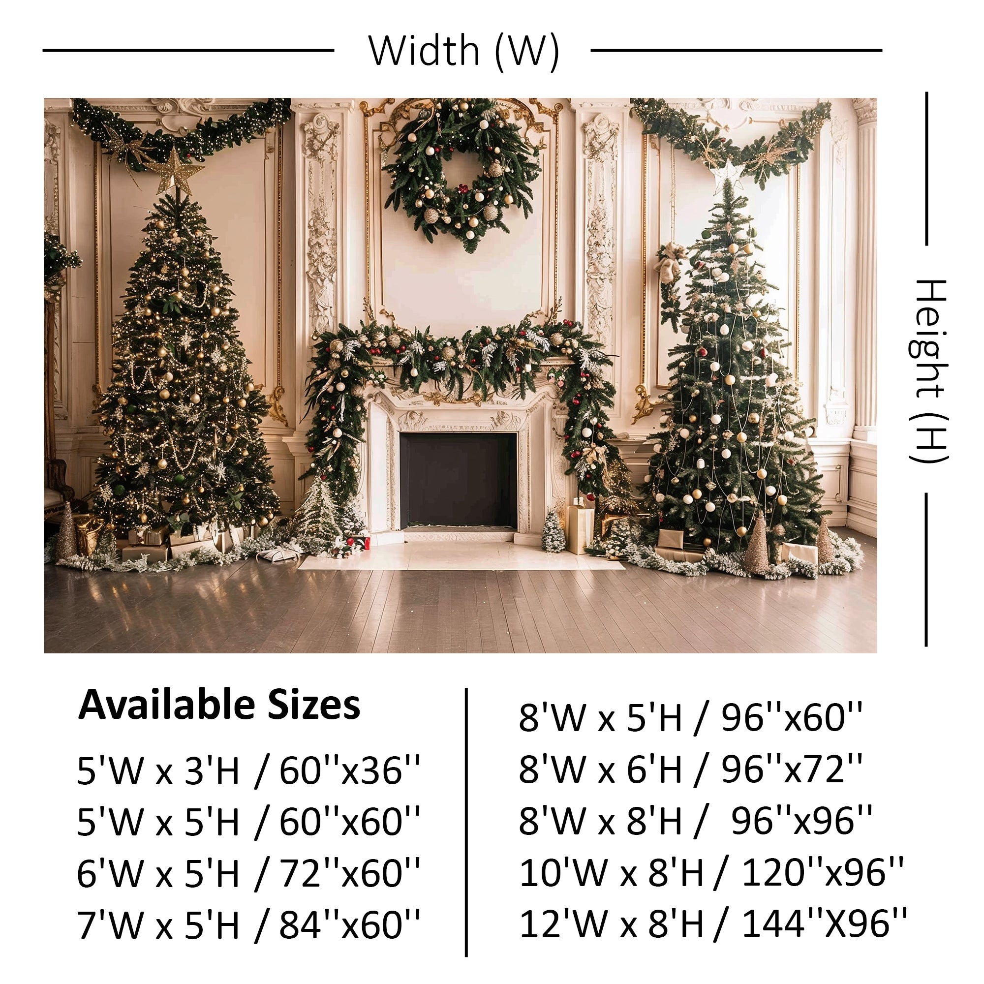 Elegant Holiday Fireplace Backdrop