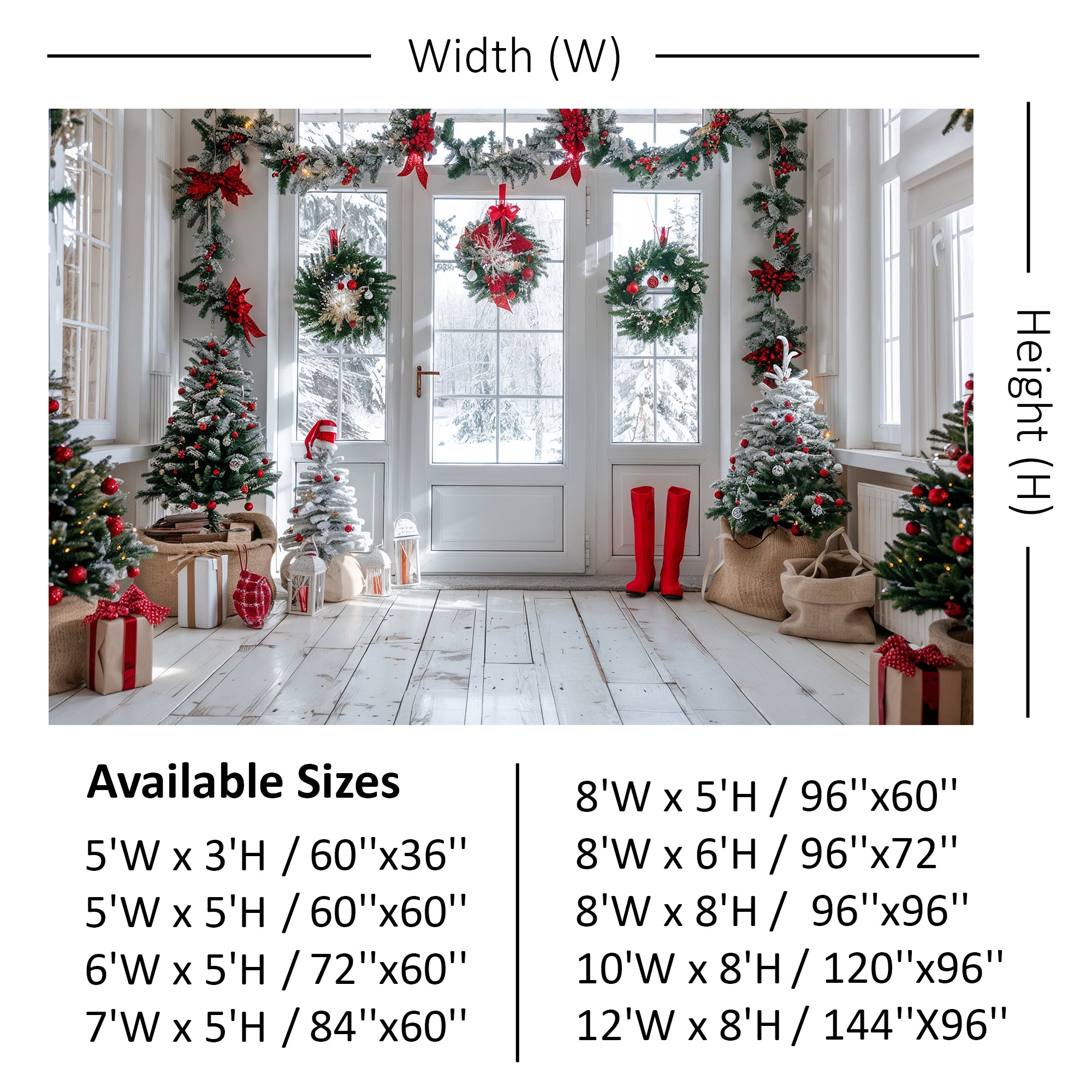 Festive Winter Entryway Backdrop
