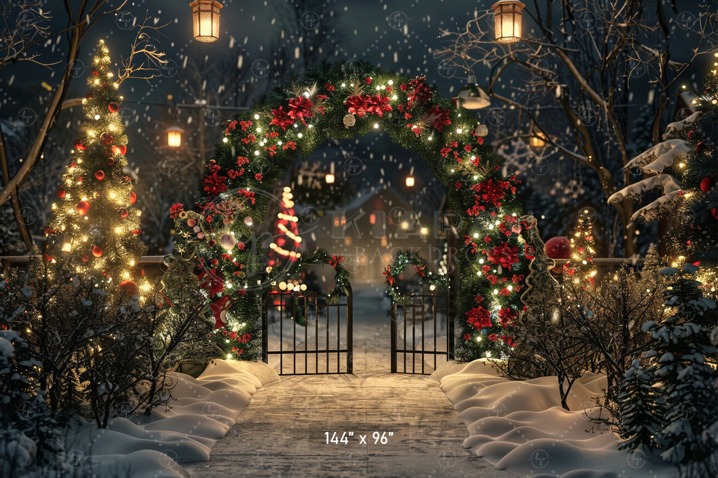 Enchanted Holiday Gate Backdrop