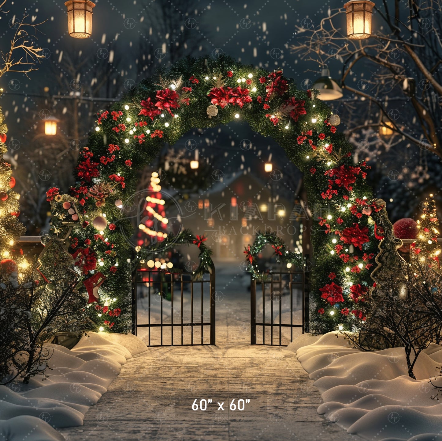 Enchanted Holiday Gate Backdrop