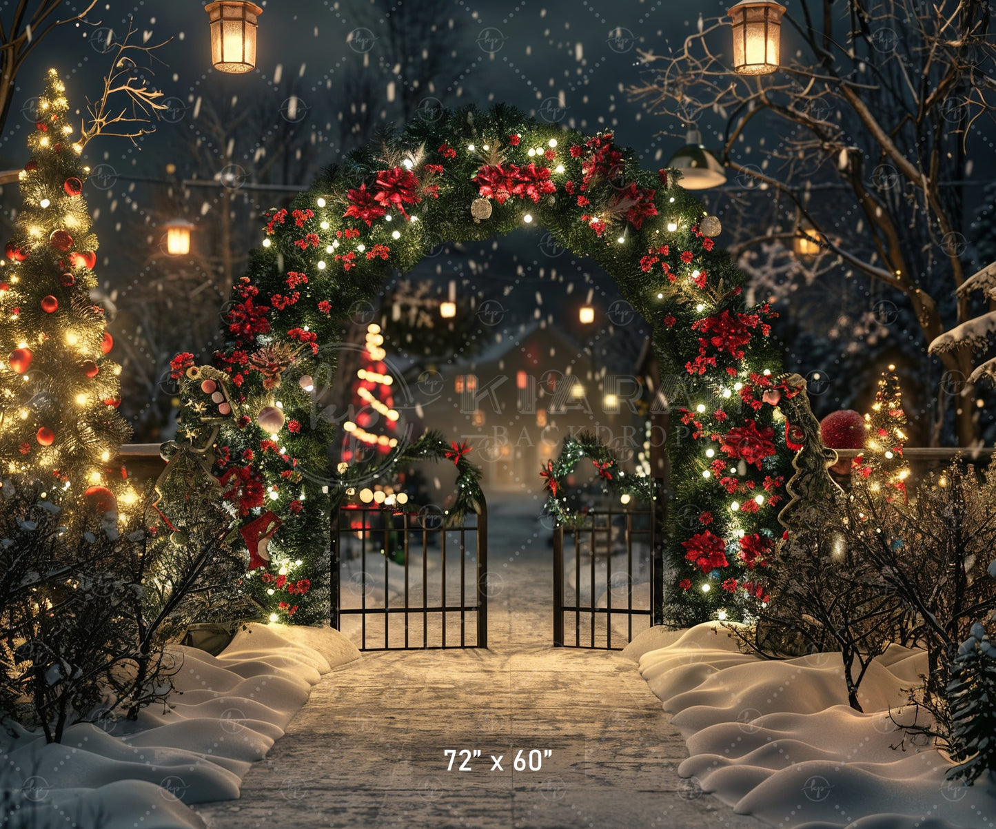 Enchanted Holiday Gate Backdrop