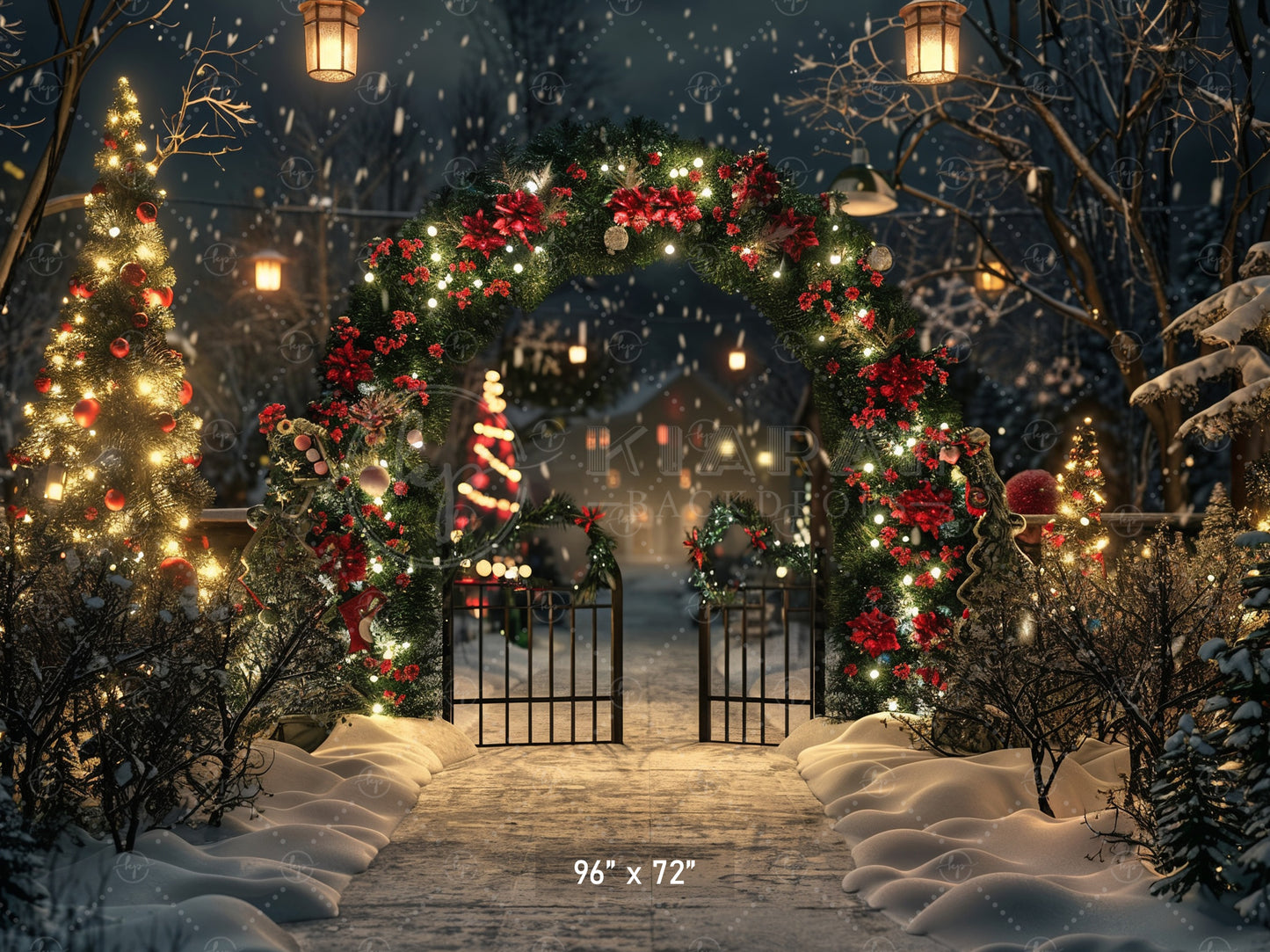 Enchanted Holiday Gate Backdrop