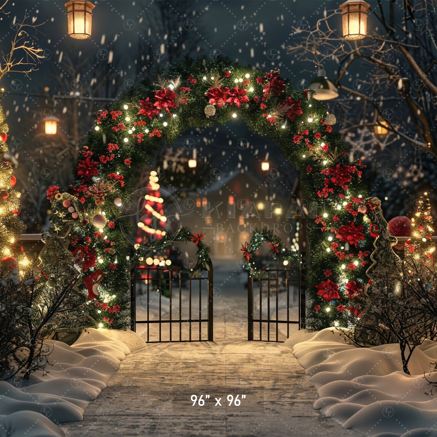 Enchanted Holiday Gate Backdrop