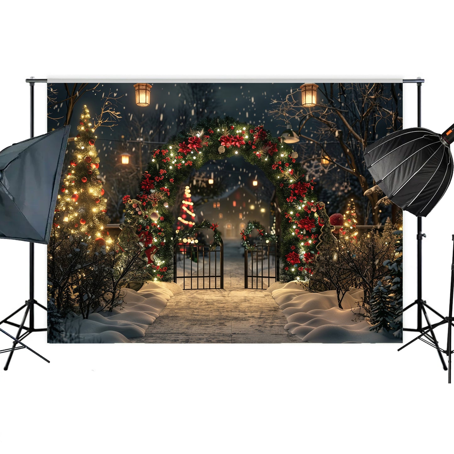 Enchanted Holiday Gate Backdrop