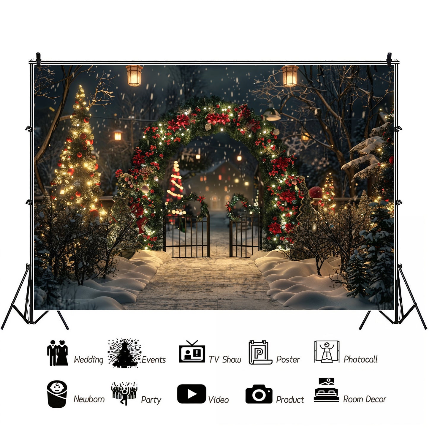 Enchanted Holiday Gate Backdrop