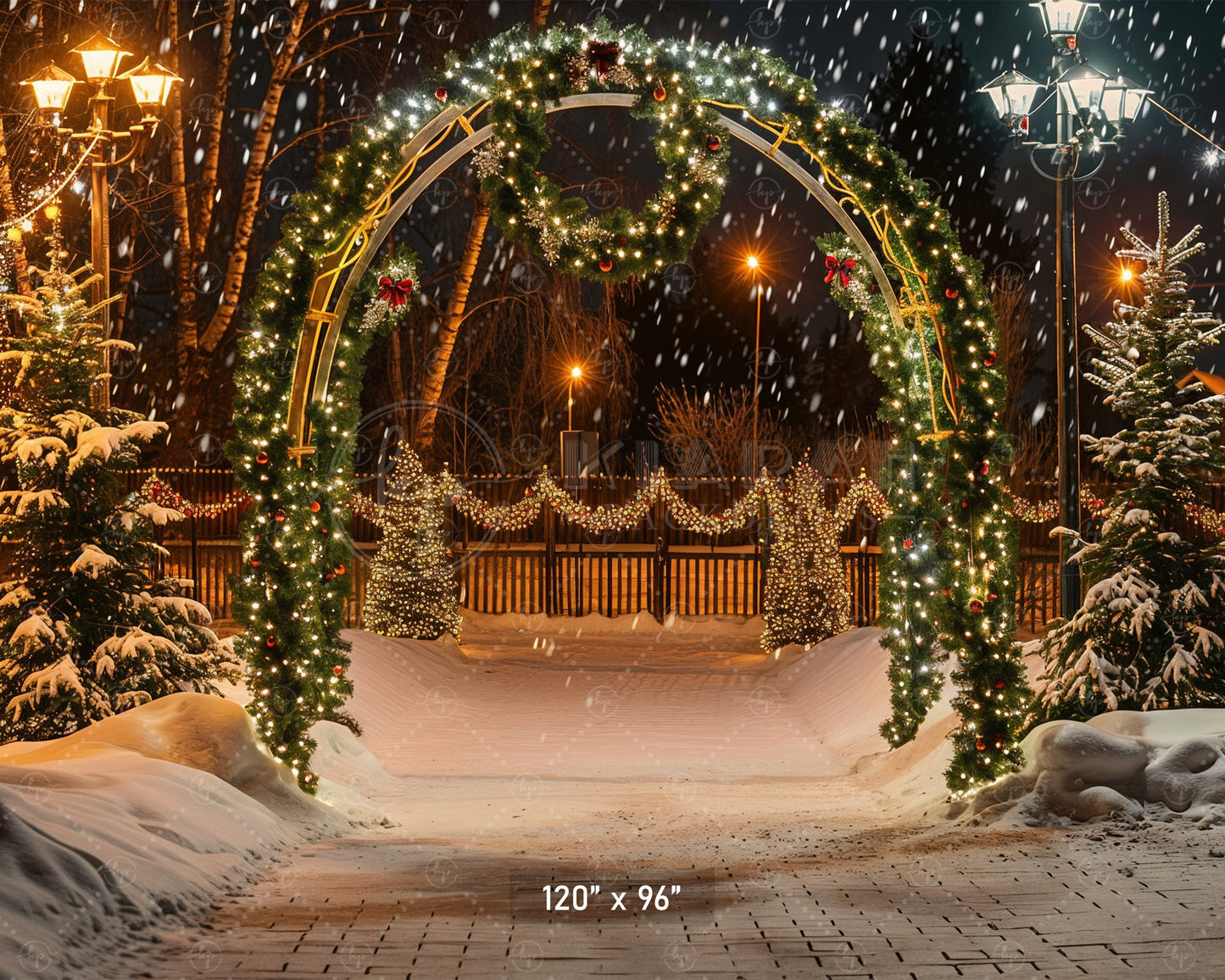 Elegant Winter Archway Backdrop