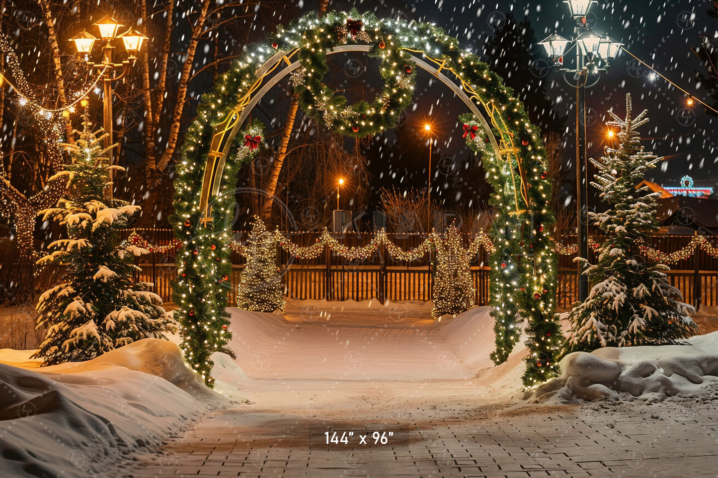 Elegant Winter Archway Backdrop