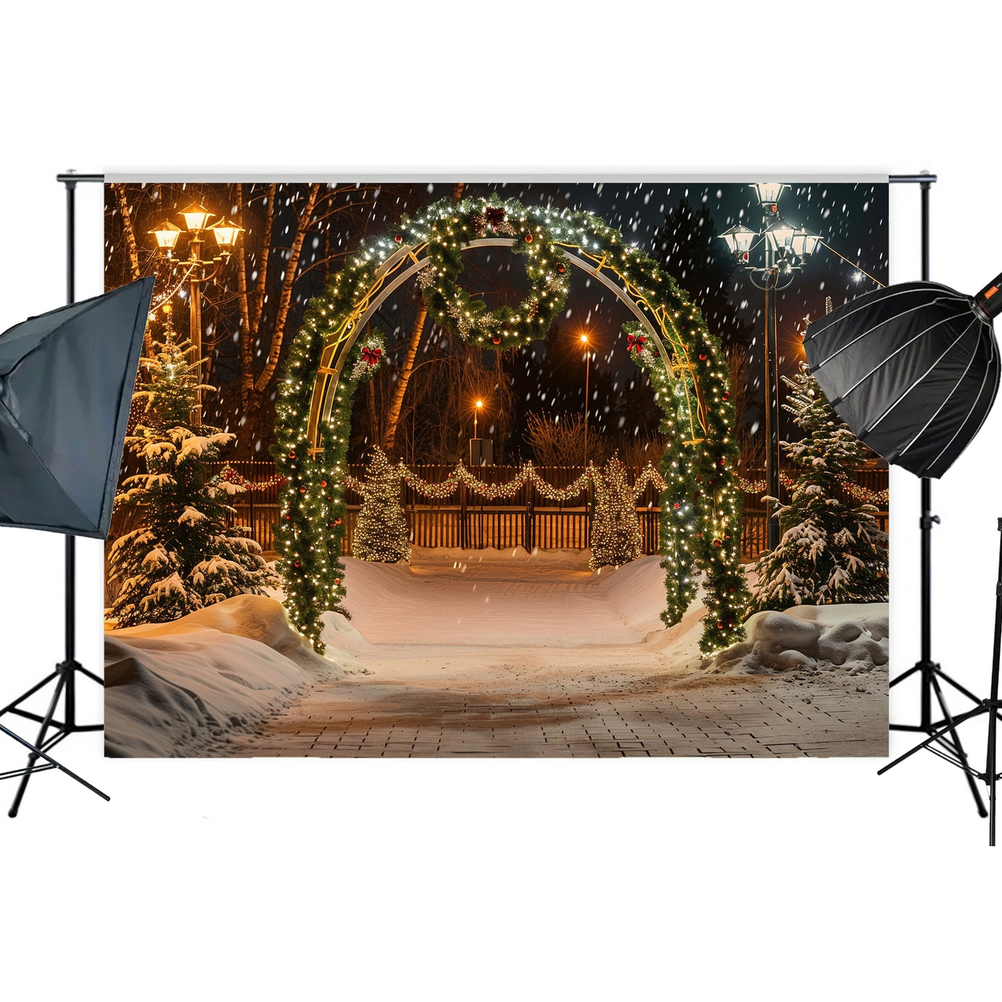 Elegant Winter Archway Backdrop