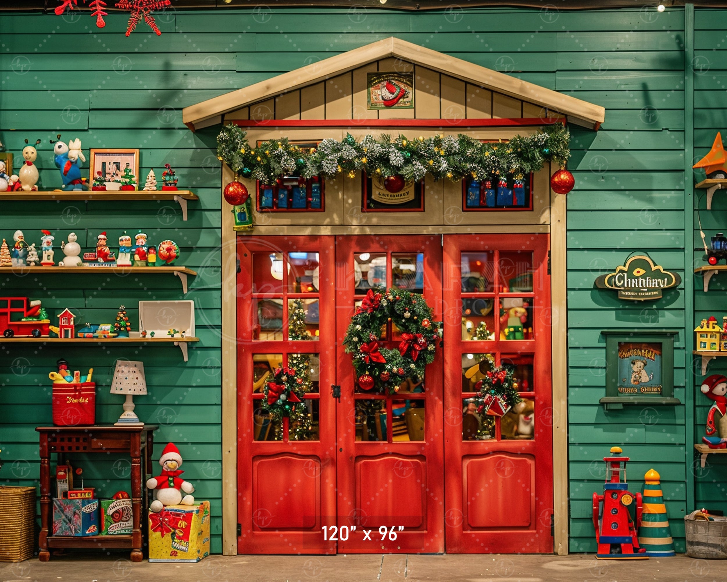 Santa’s Workshop Entrance Backdrop