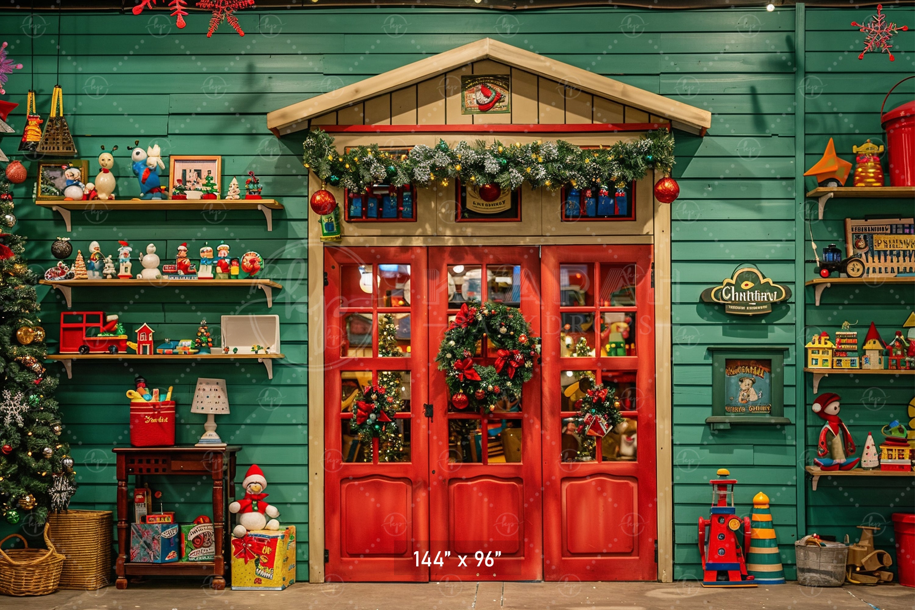 Santa’s Workshop Entrance Backdrop