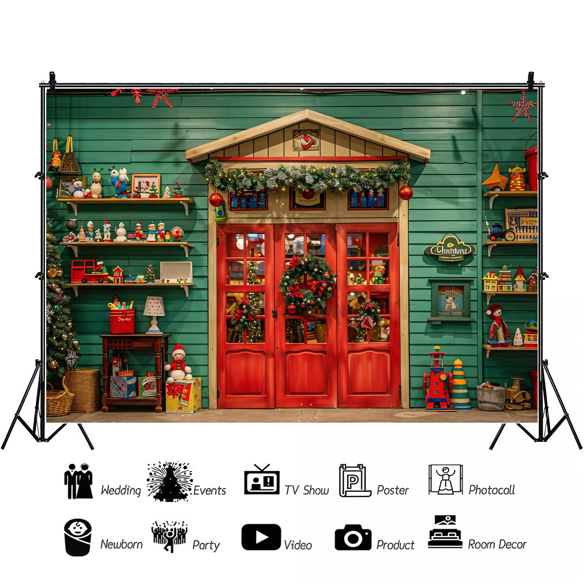 Santa’s Workshop Entrance Backdrop