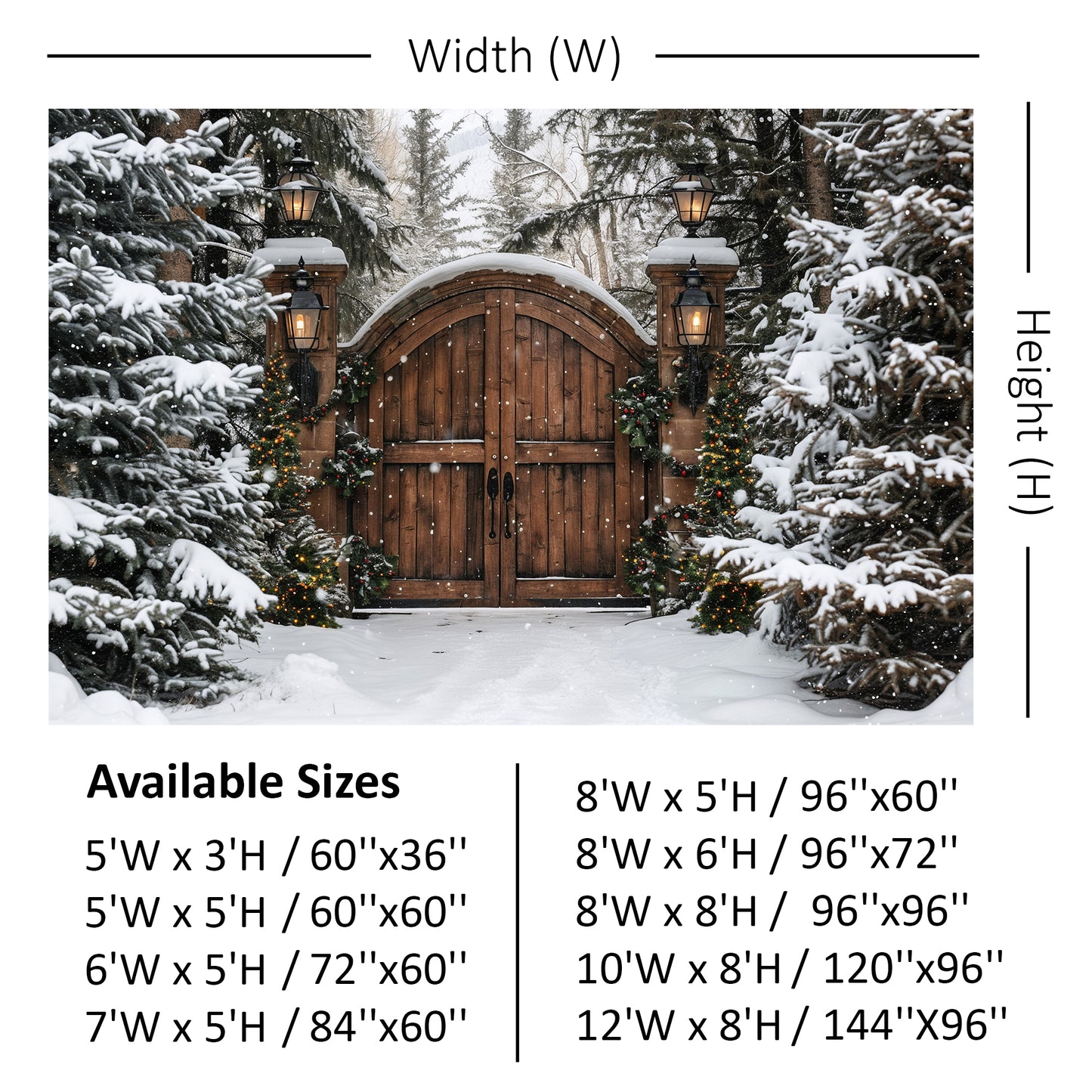 Rustic Winter Gatehouse Backdrop