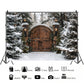 Rustic Winter Gatehouse Backdrop