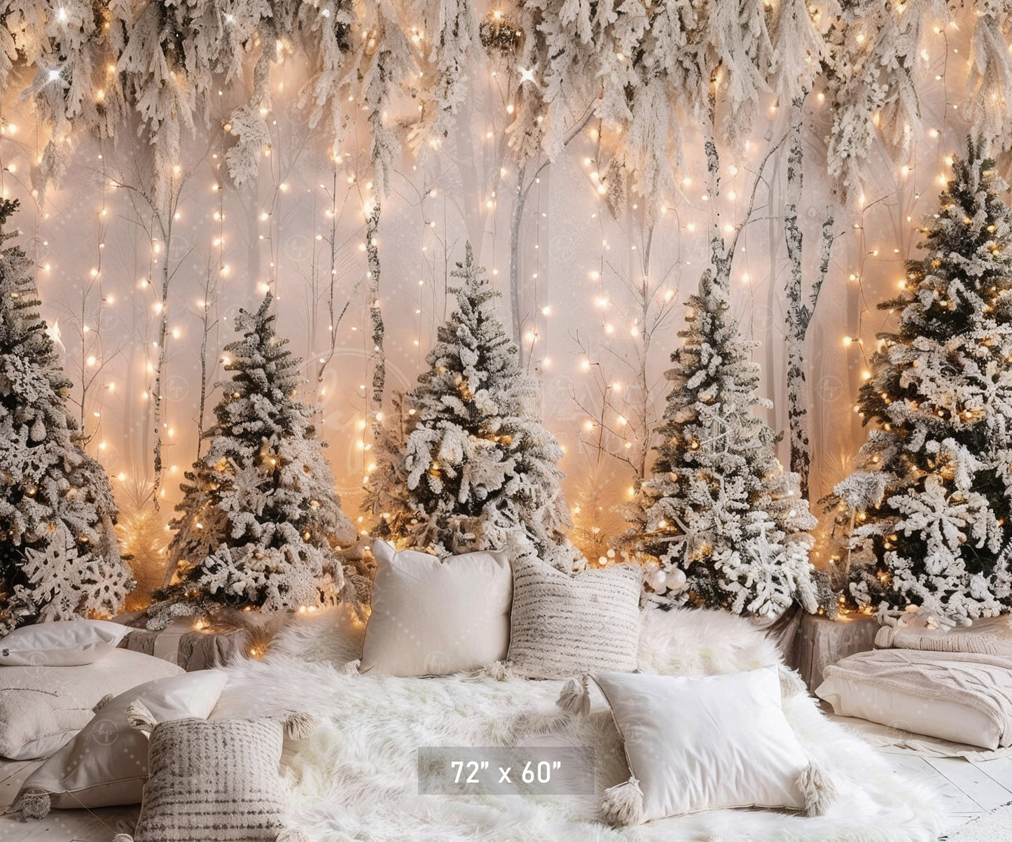 Snowy Forest Wonderland Backdrop