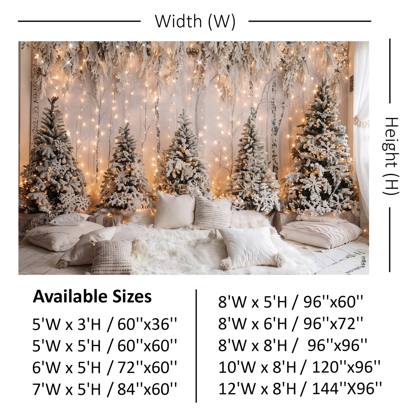 Snowy Forest Wonderland Backdrop