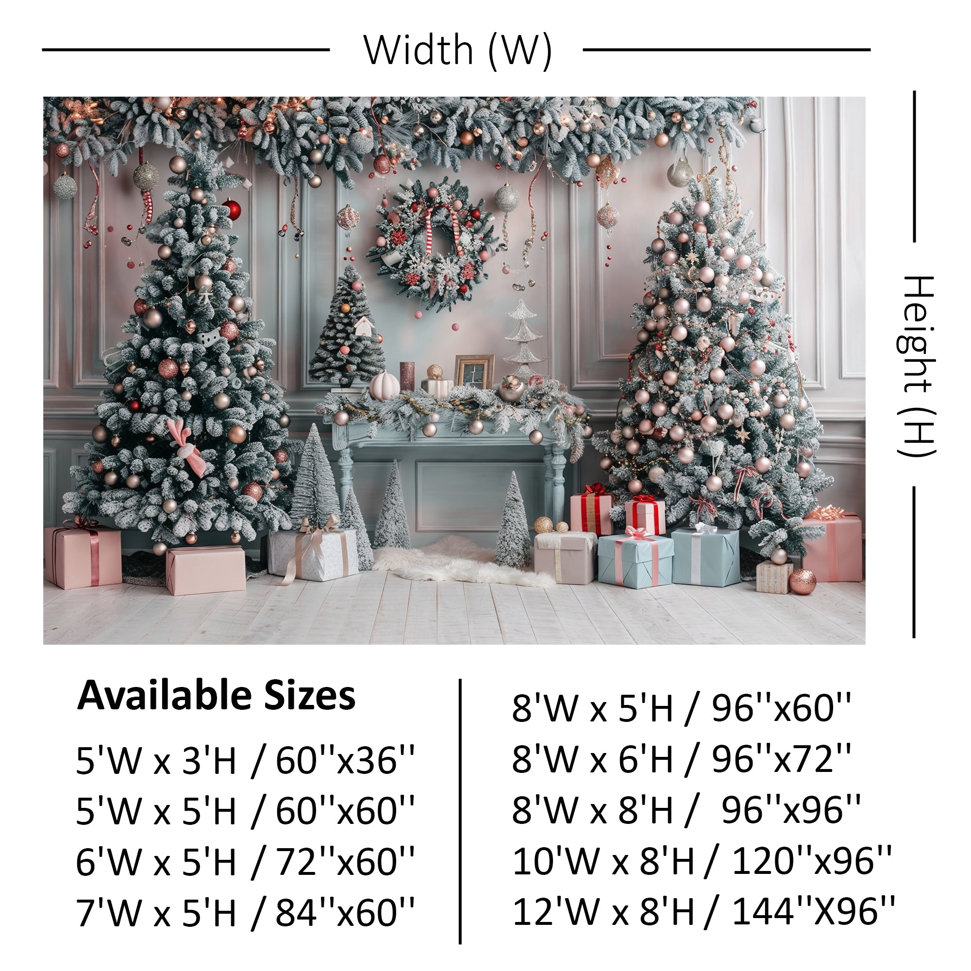 Elegant Christmas Wonderland Backdrop