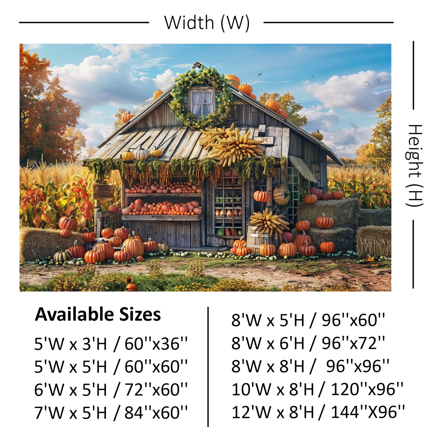 Rustic Autumn Farm Stand Backdrop