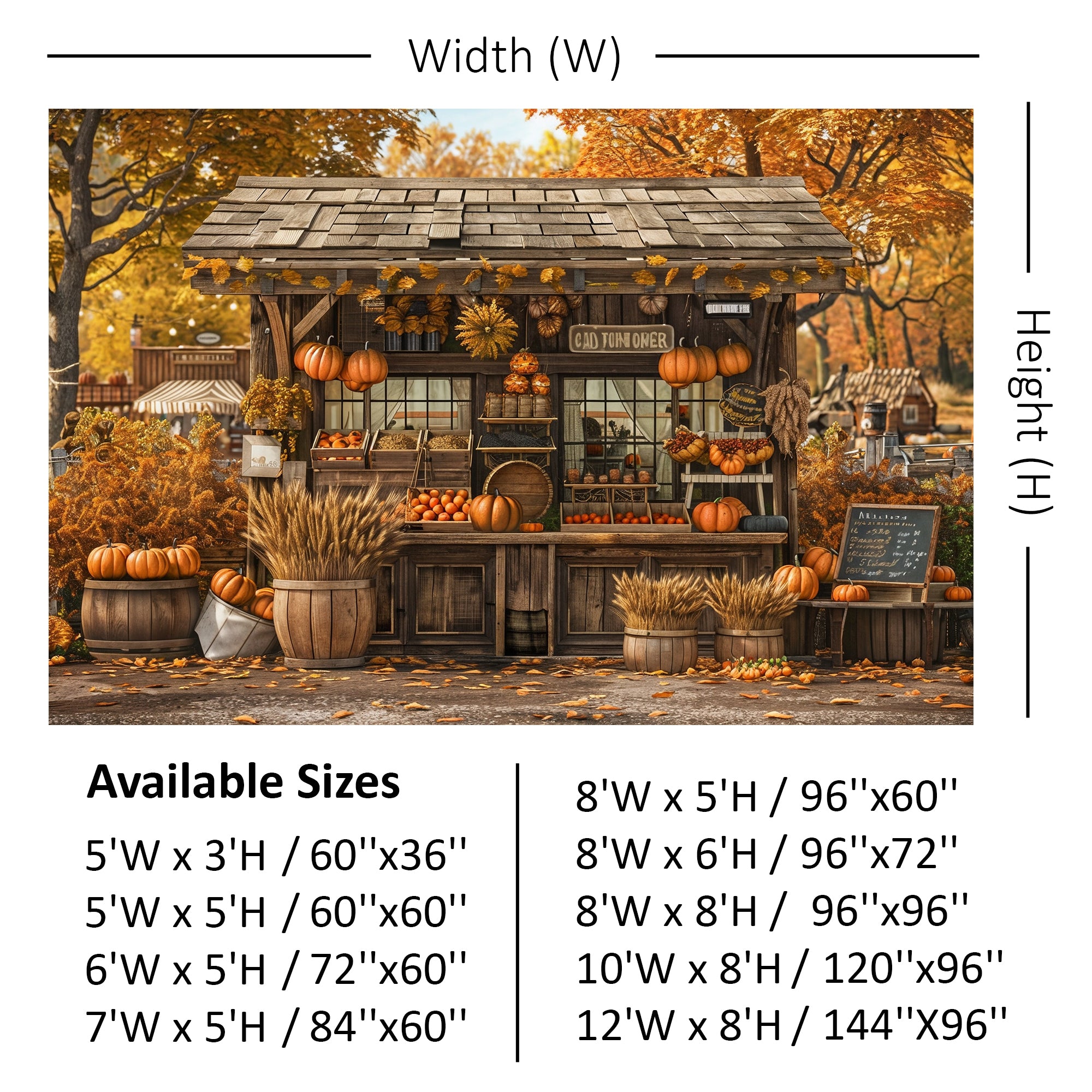 Cozy Autumn Market Stand Backdrop
