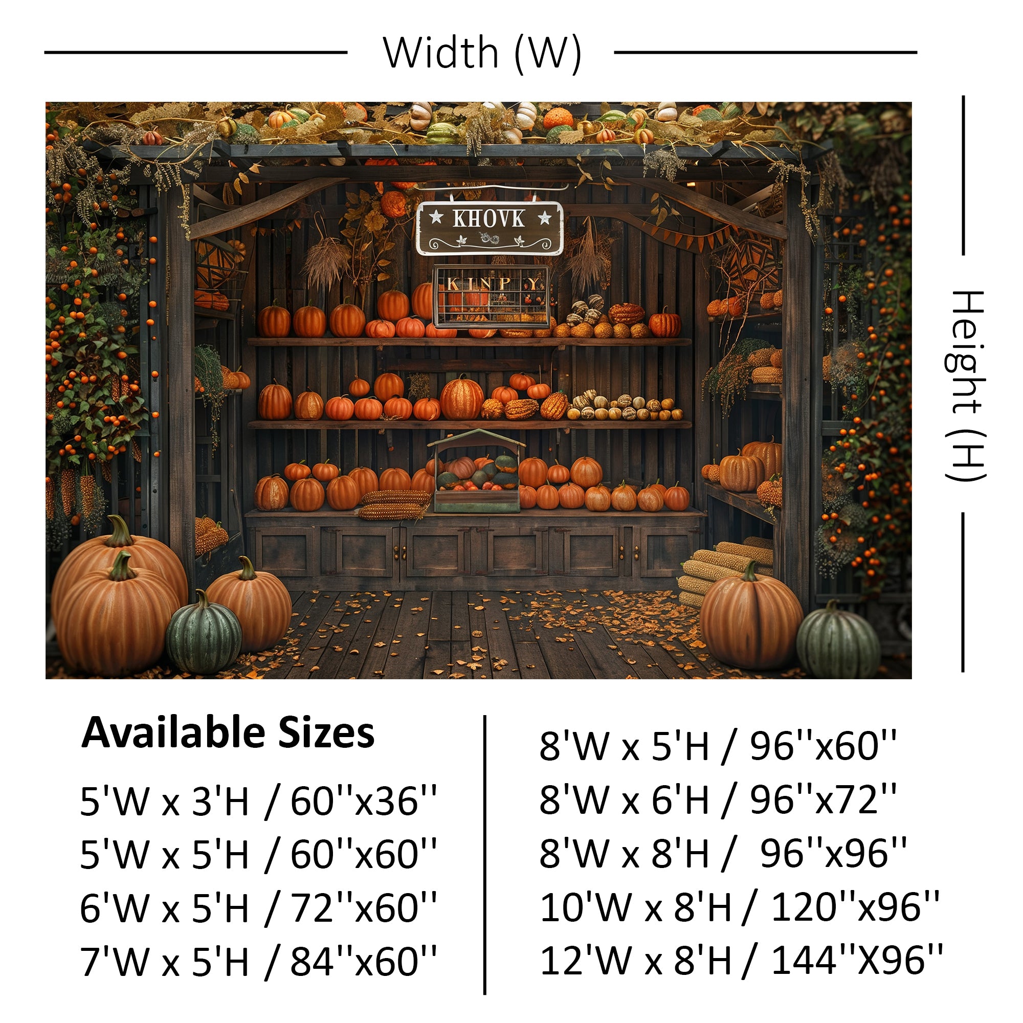 Vintage Pumpkin Display Stand Backdrop