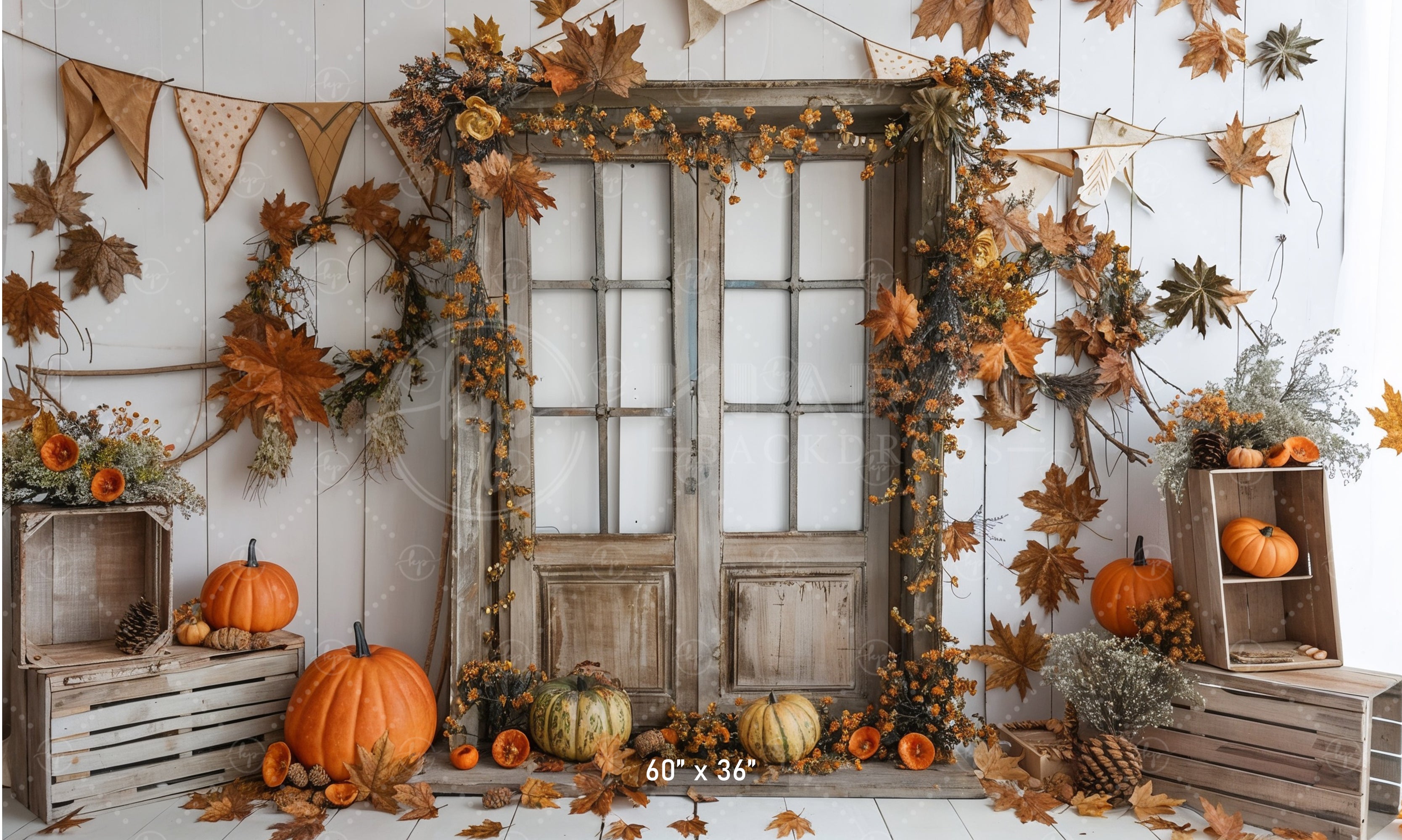 Rustic Autumn Doorway Backdrop
