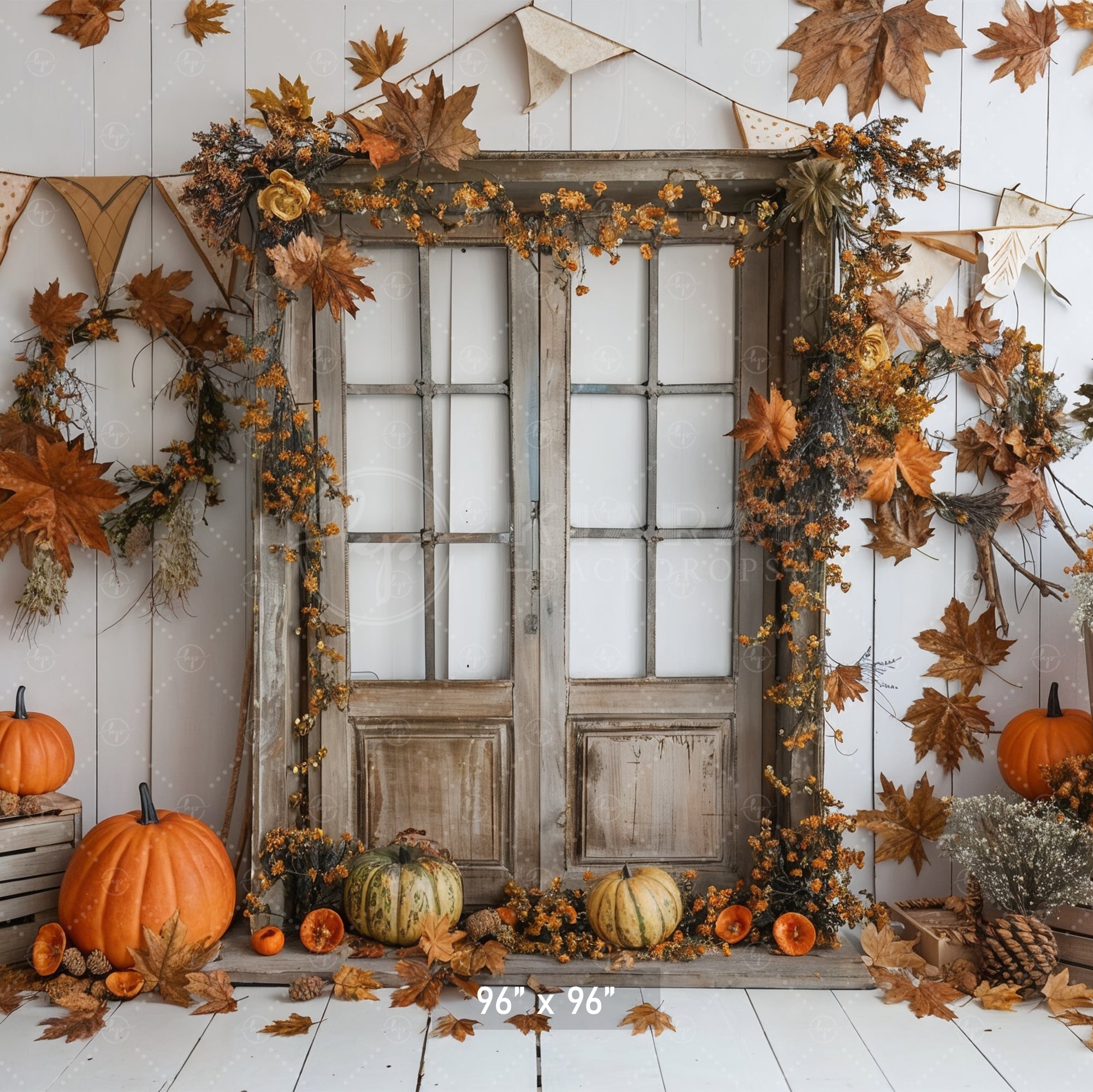 Rustic Autumn Doorway Backdrop
