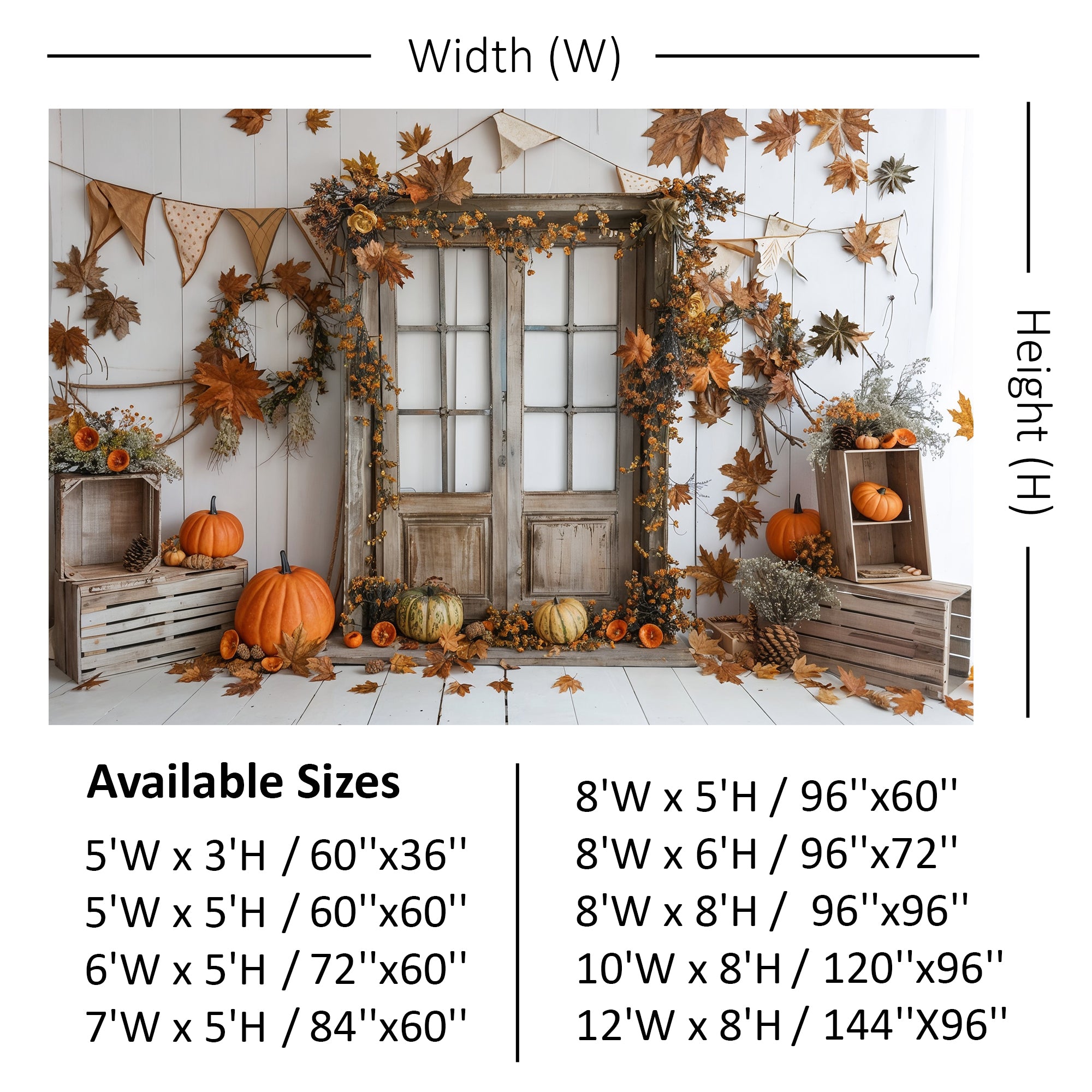 Rustic Autumn Doorway Backdrop