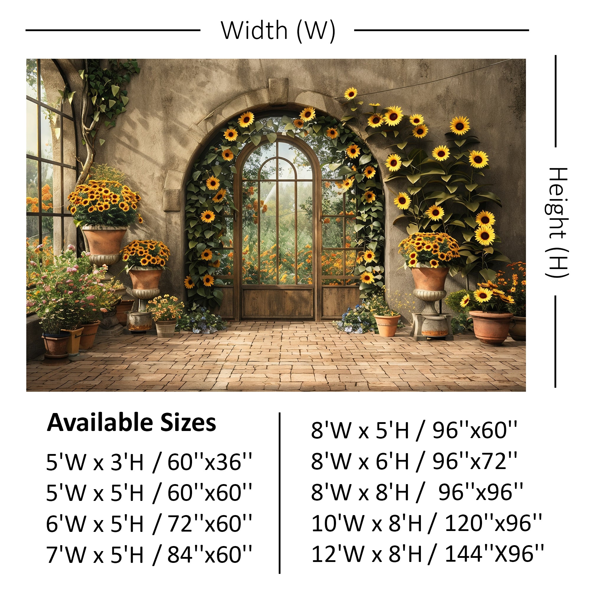 Sunflower Archway Garden Backdrop