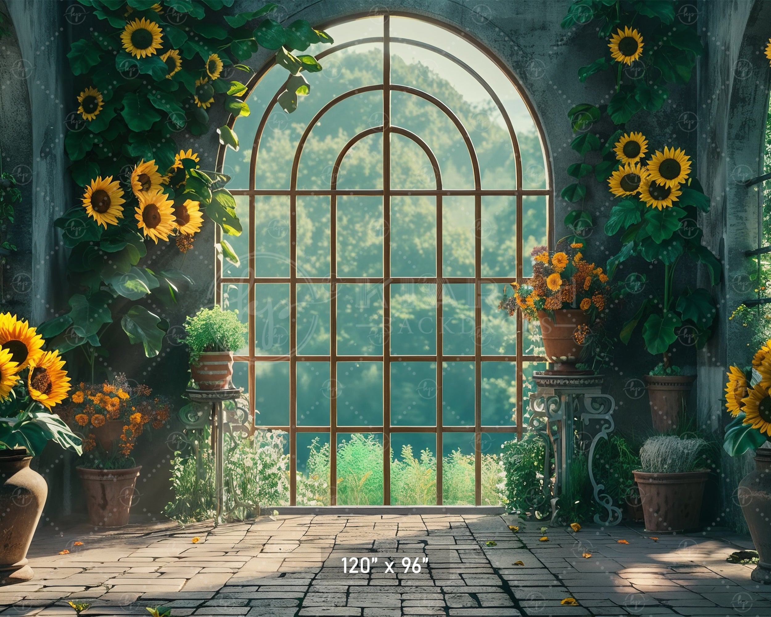 Serene Sunflower Atrium Backdrop