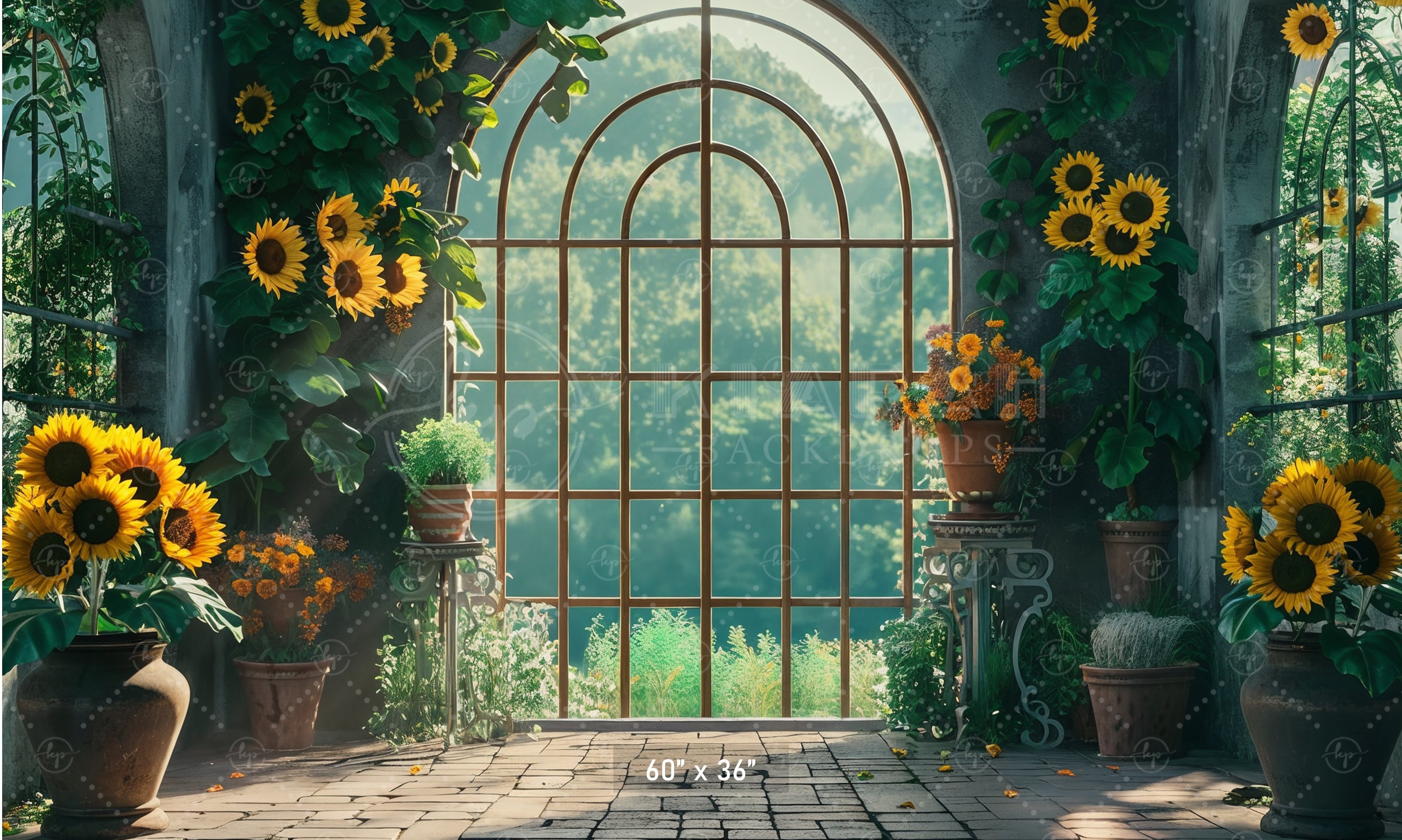 Serene Sunflower Atrium Backdrop